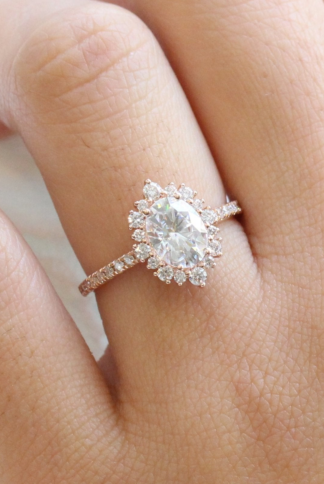 Moissanite wedding jewelry for informal wedding