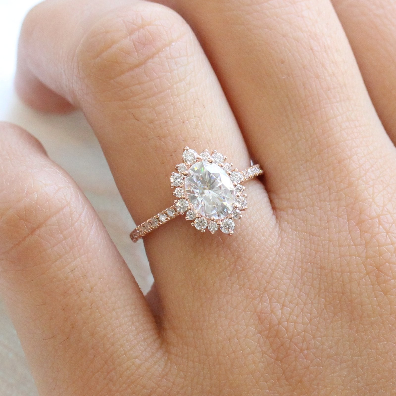 Moissanite wedding jewelry for informal wedding