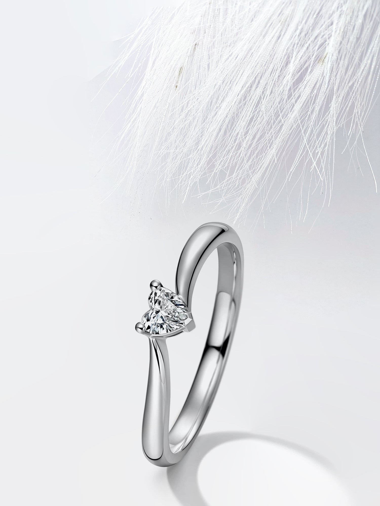 Heart Diamond Unique Solitaire Moissanite Engagement Ring For Women