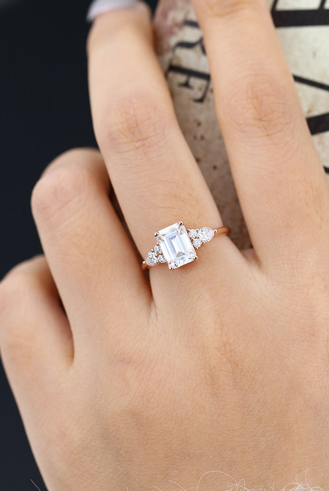 1-06-ct-emerald-shaped-moissanite-cluster-engagement-ring