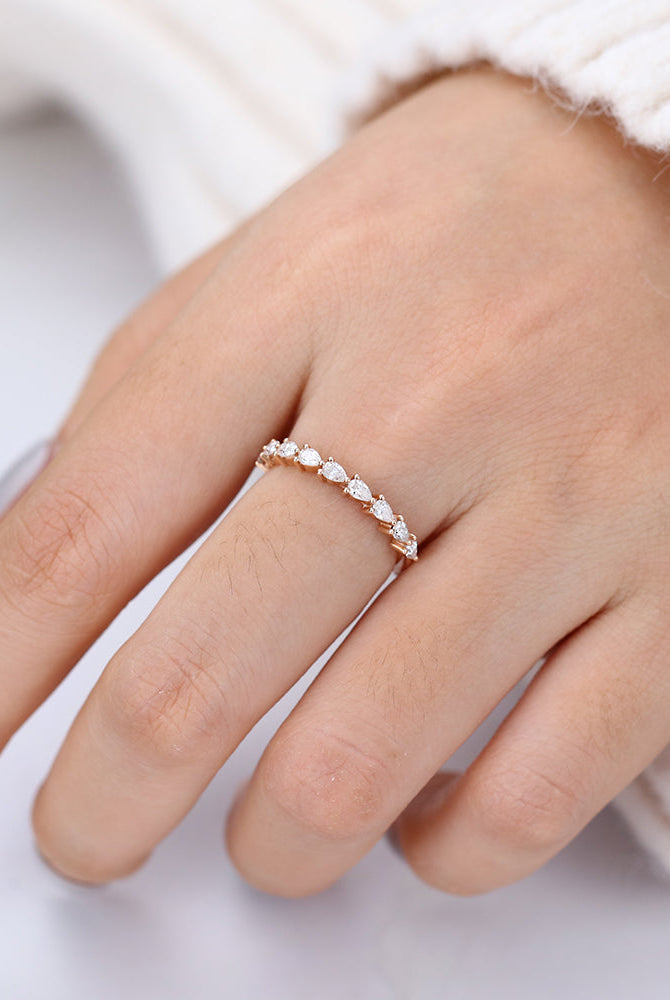 pear-shaped-moissanite-half-eternity-wedding-band