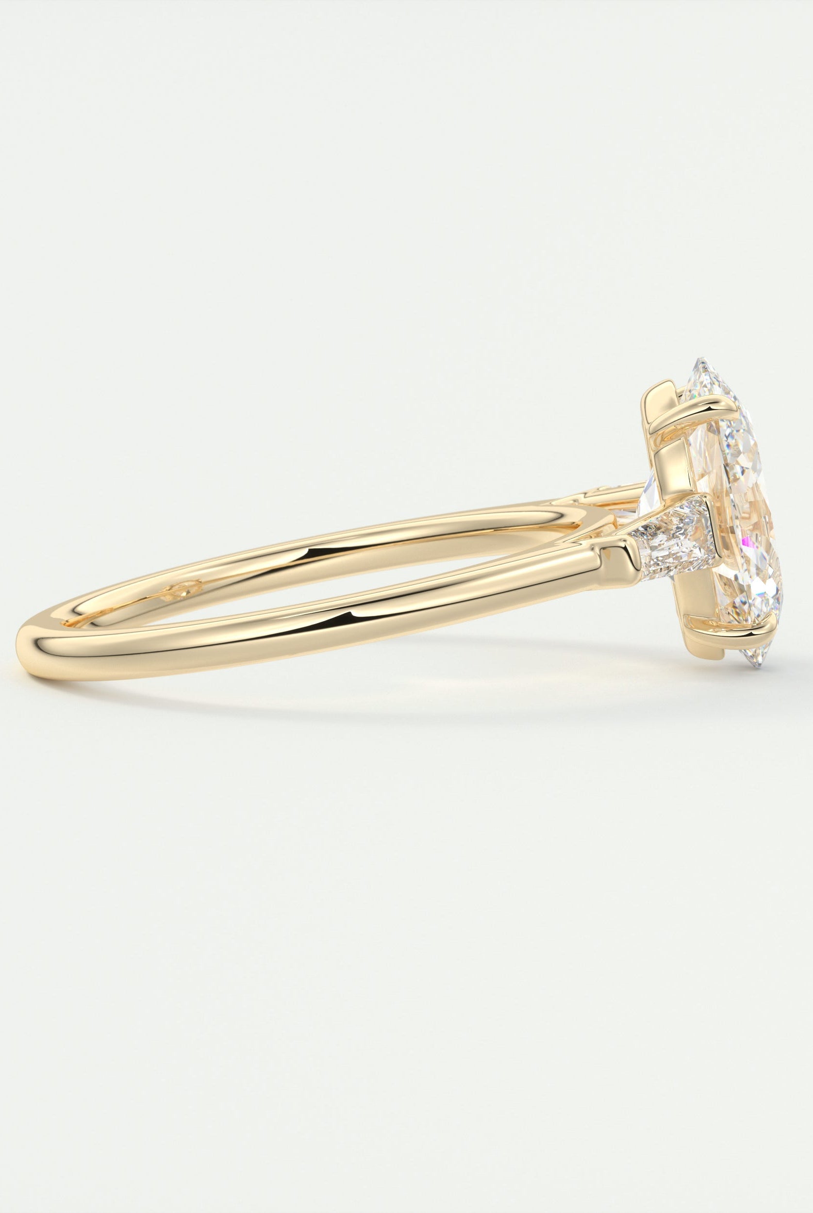 2CT Oval Three Stone Moissanite Diamond Engagement Ring With Solitaire Setting