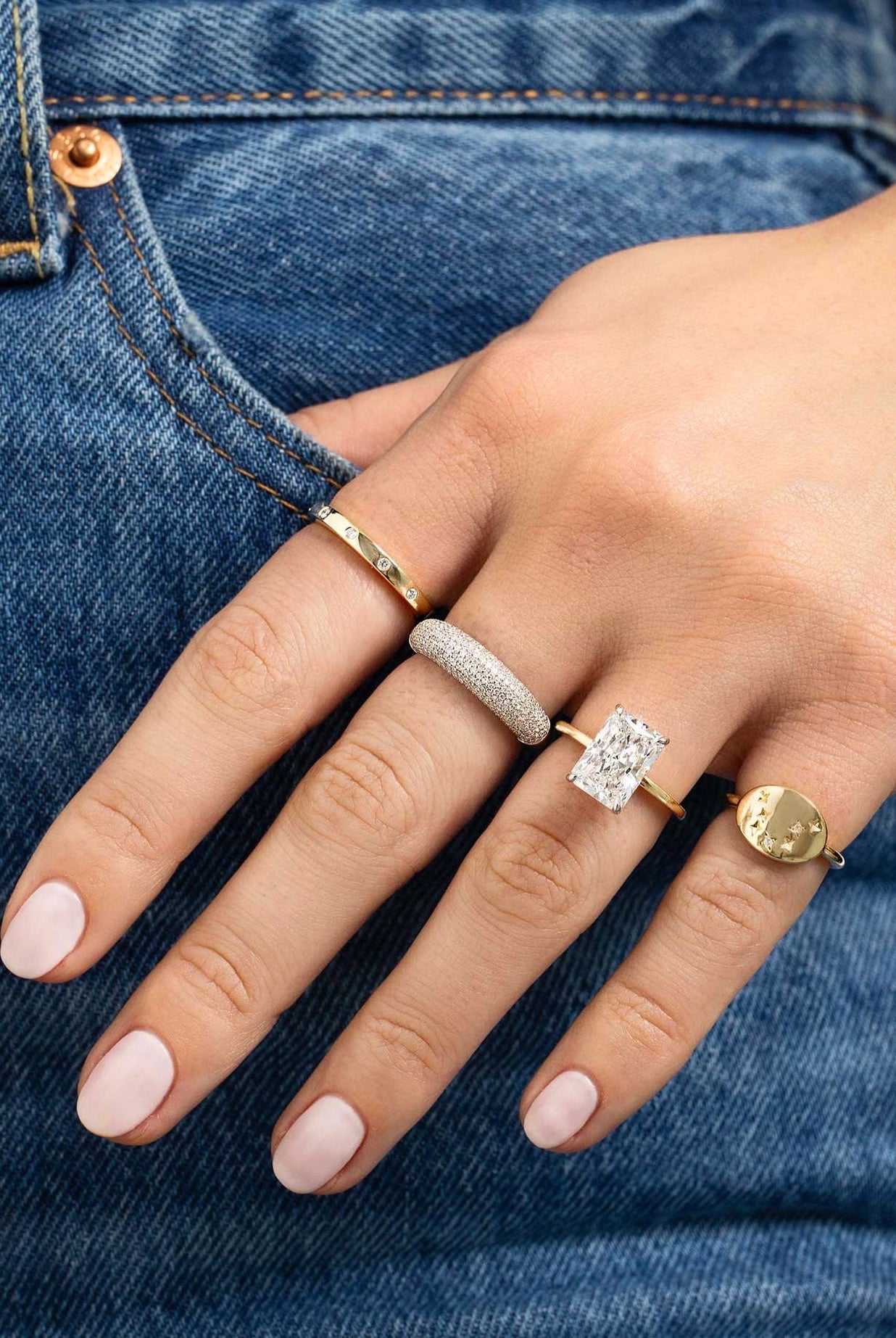 2.50mm Round Cut Moissanite Flush Set Diamond Wedding Band