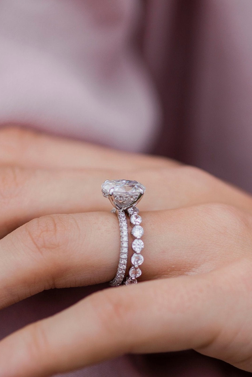 round moissanite engagement ring
