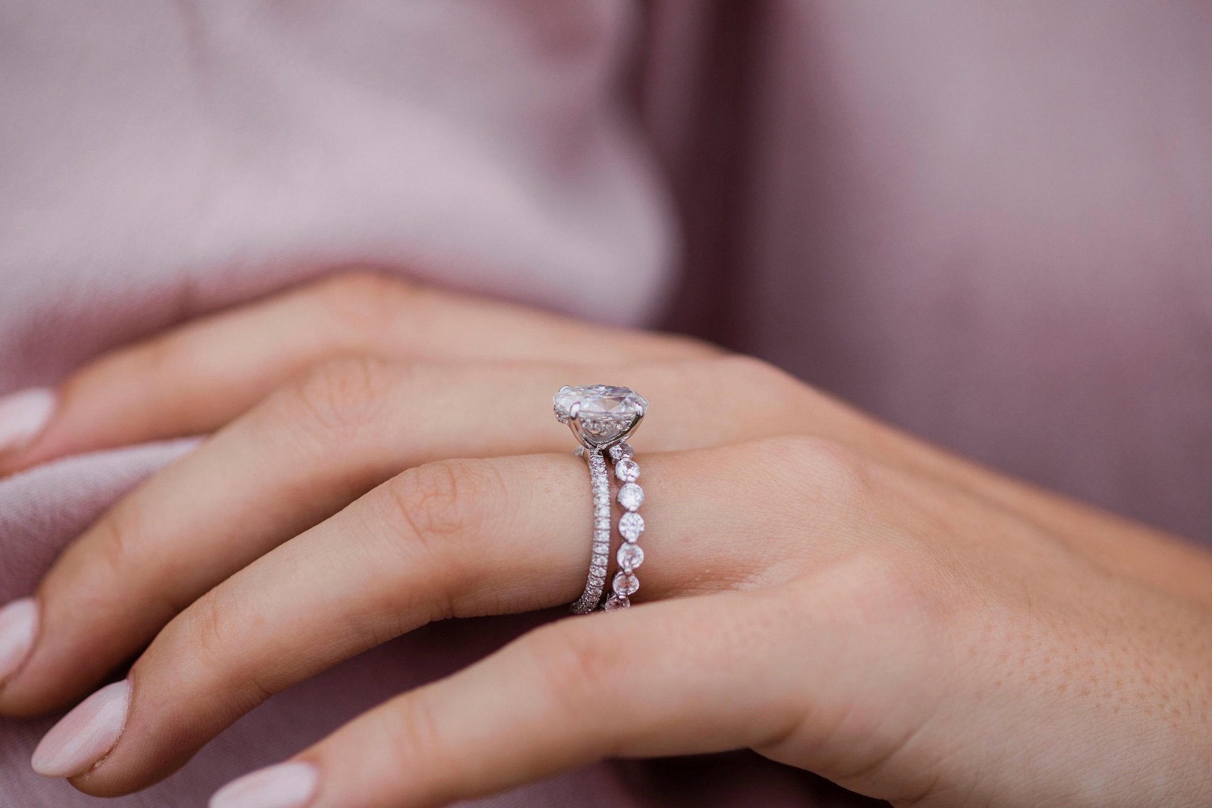 round moissanite engagement ring