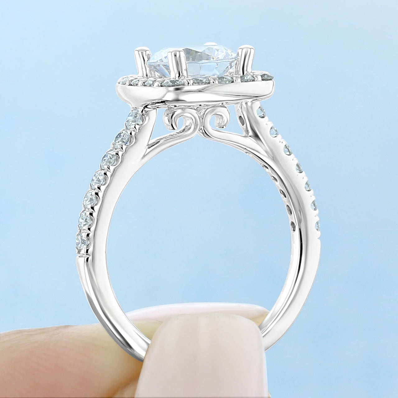 Moissanite wedding set with bundle promotions