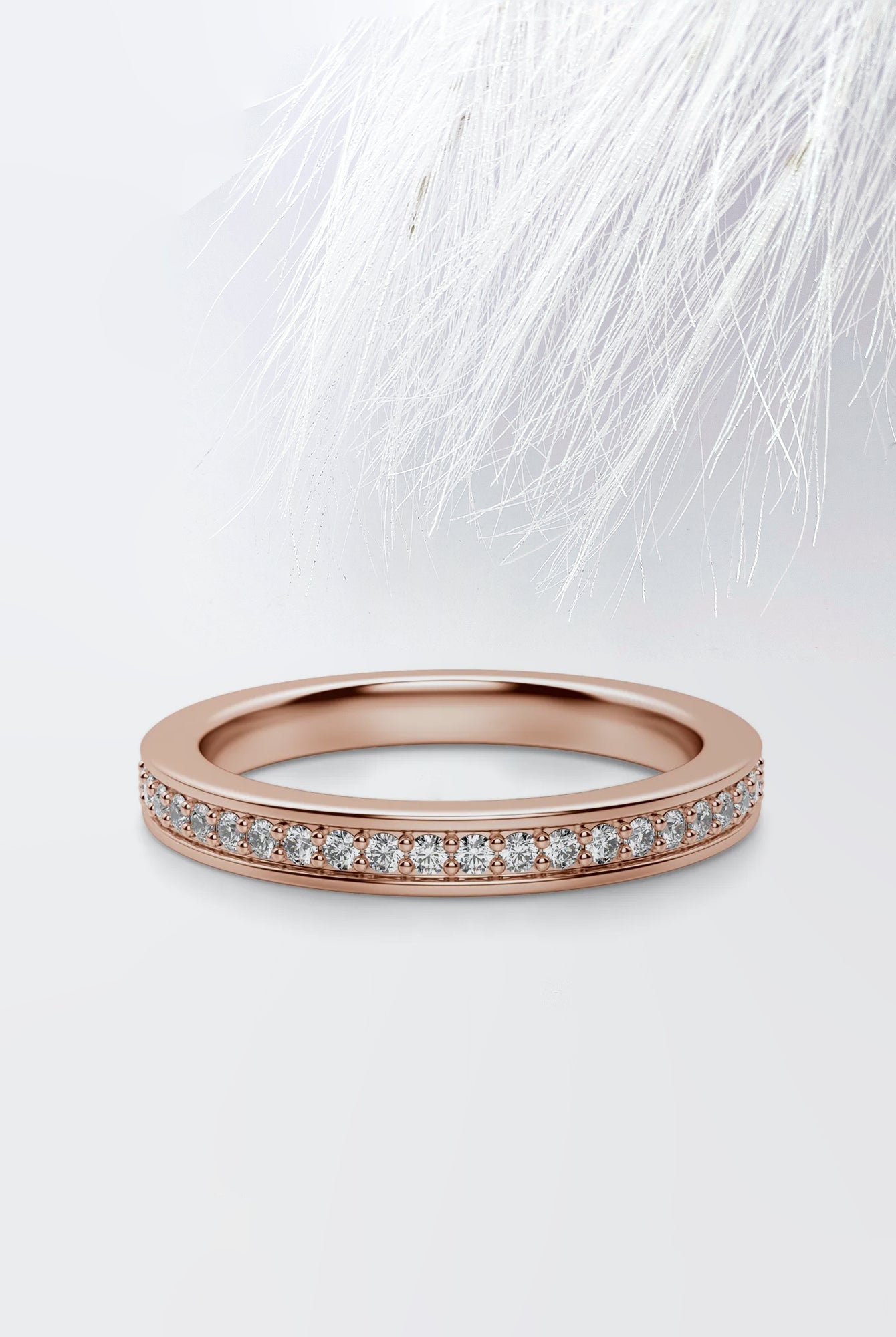 Round Cut Moissanite Channel Set Diamond Wedding Band