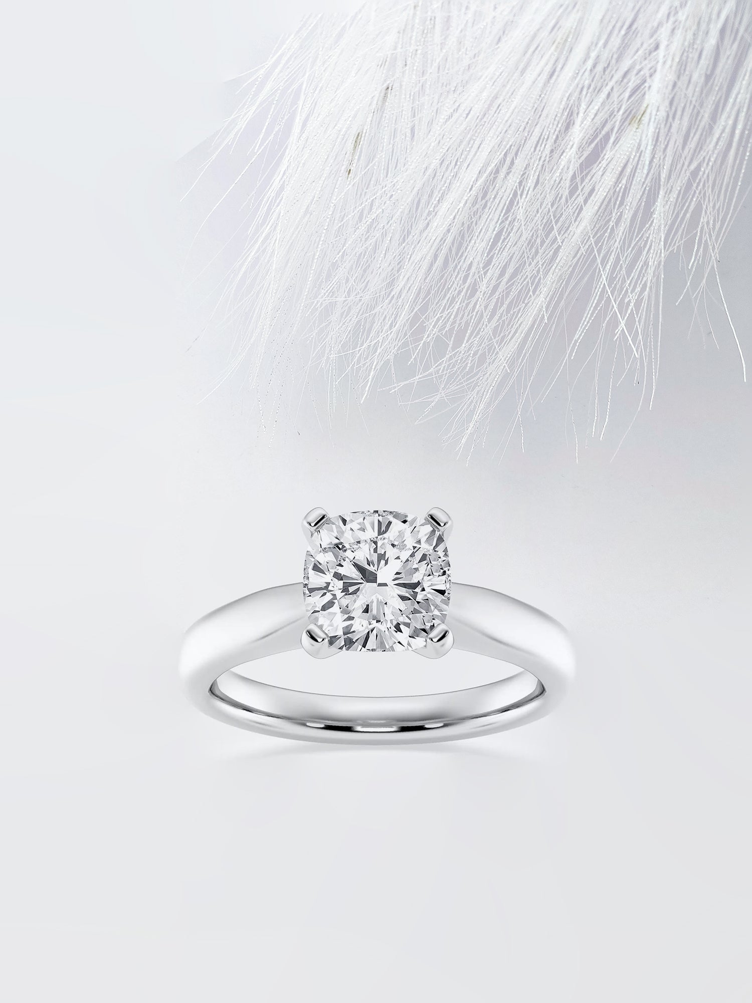 Cushion Cut Moissanite Solitaire Diamond Engagement Ring For Her