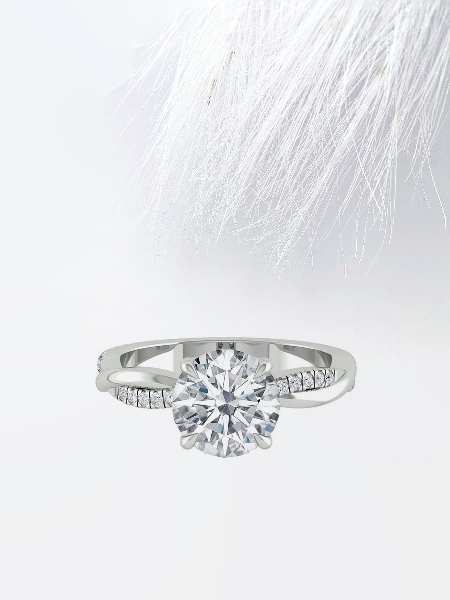 Round Cut Diamond Infinity Moissanite Engagement Ring For Her