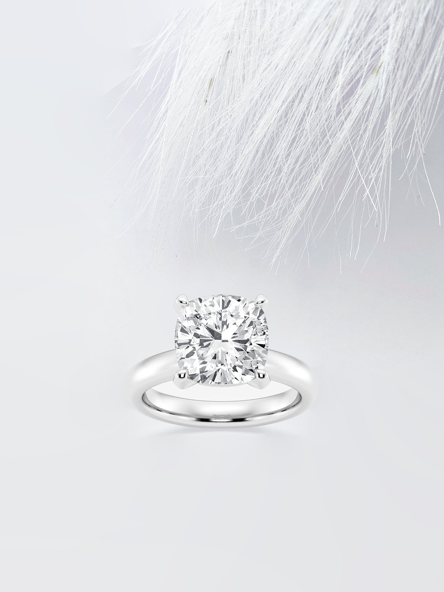 Cushion Cut Diamond Solitaire Moissanite Engagement Ring For Her