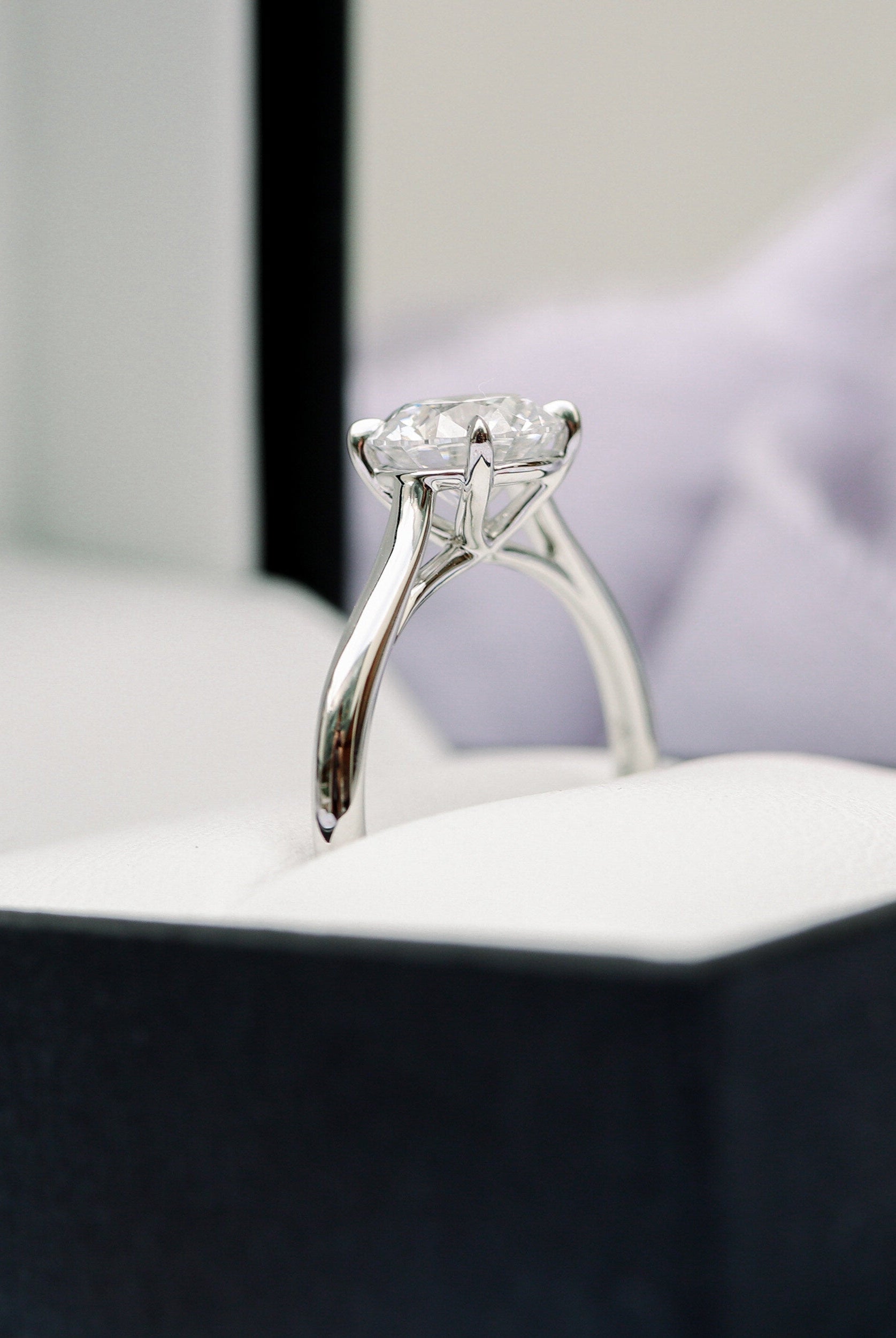 Cushion-cut moissanite rings