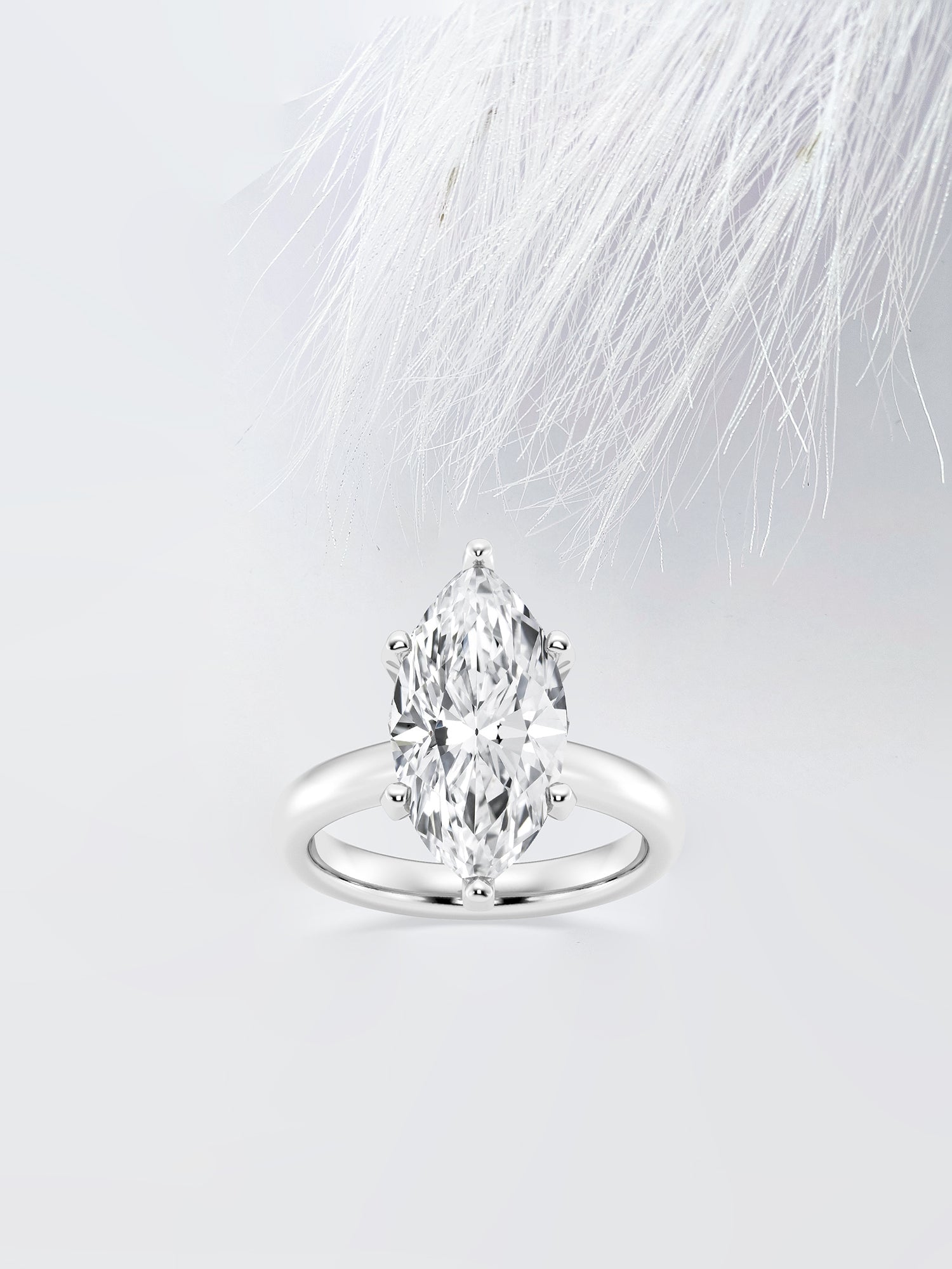 Marquise Cut Diamond Classic Solitaire Moissanite Engagement Ring For Her