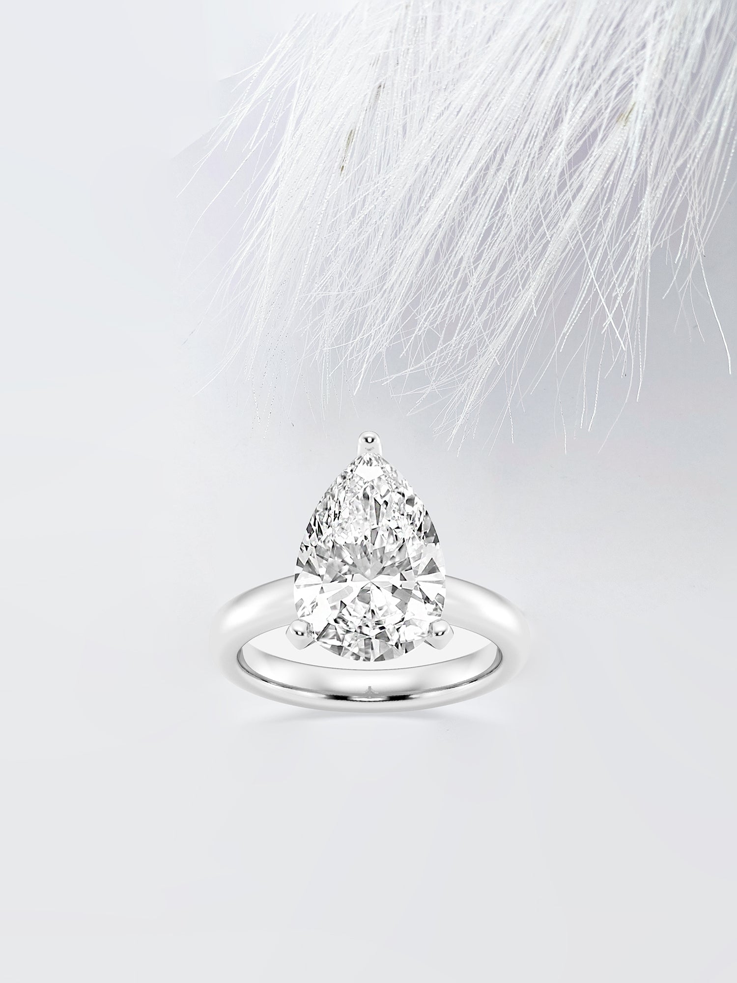 Pear Cut Solitaire Diamond Moissanite engagement Ring For Women