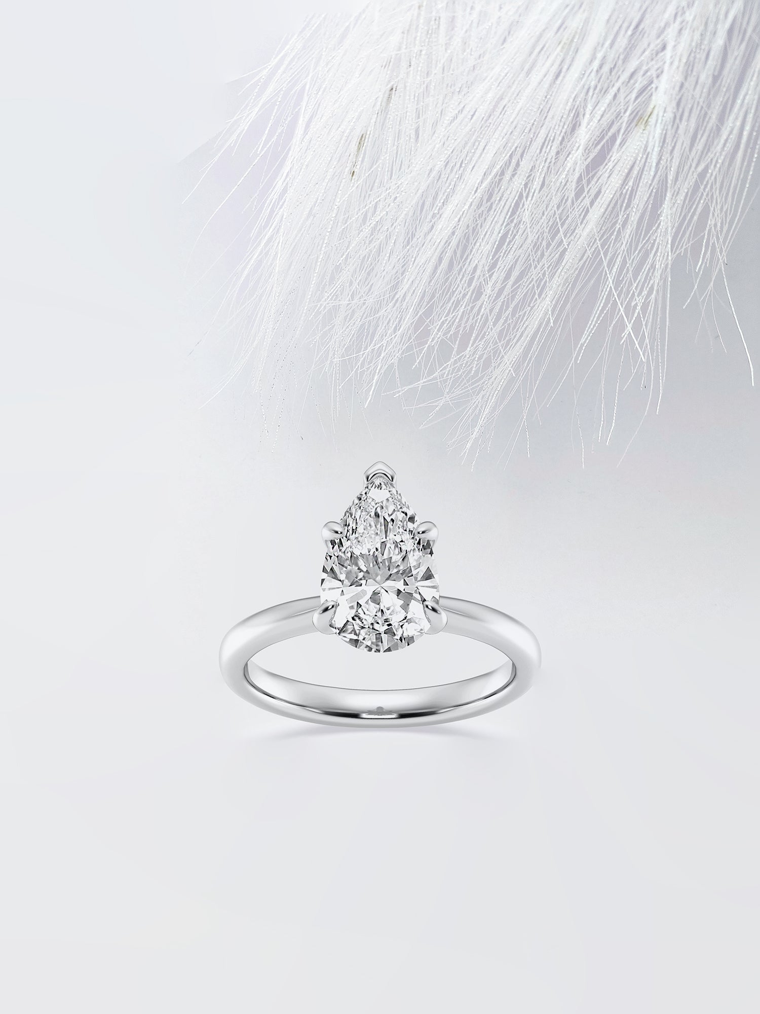 Pear Cut Moissanite Solitaire Diamond Engagement Ring For Her