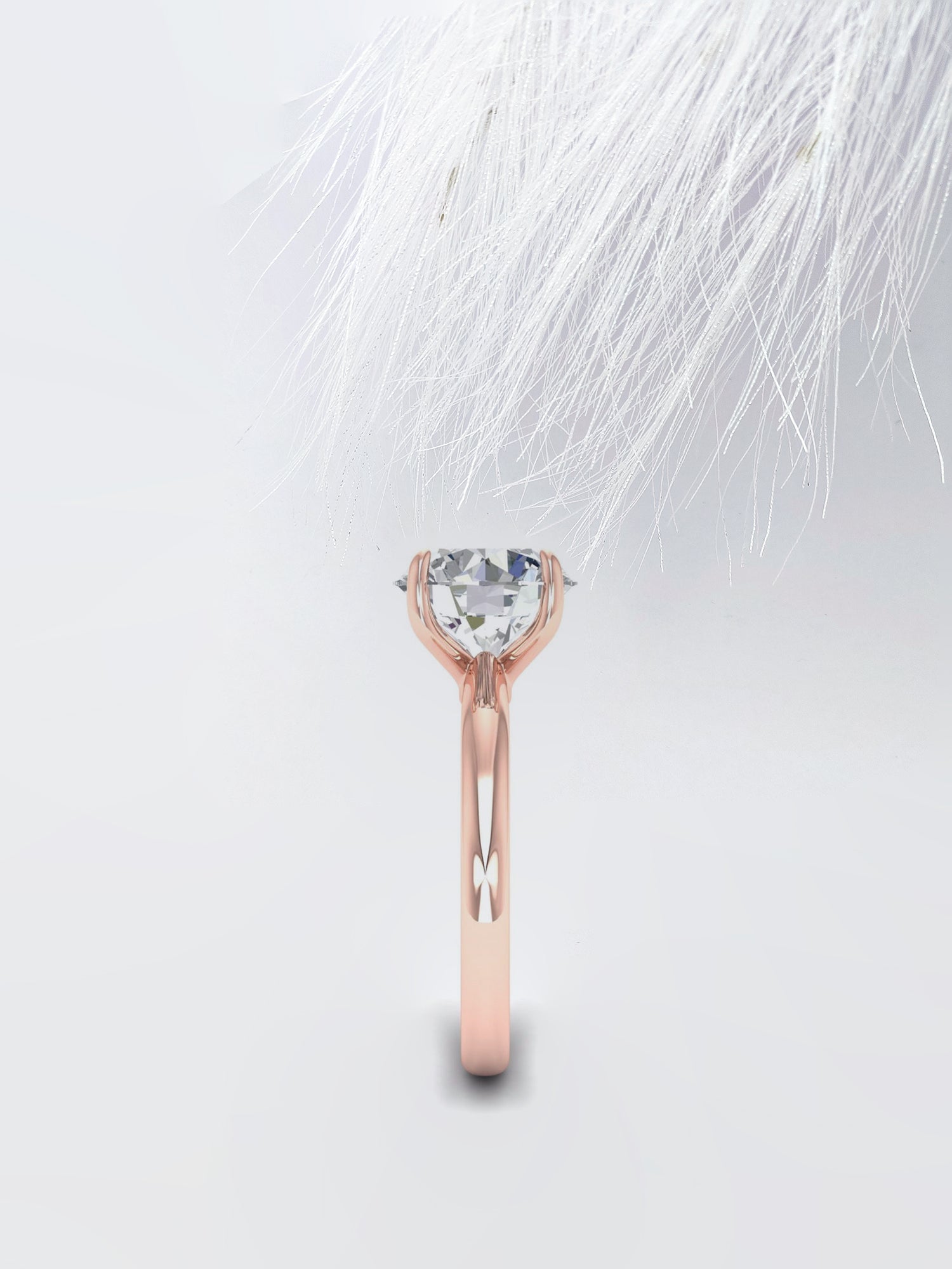 Round Cut Moissanite Cathedral Diamond Engagement Ring For Women