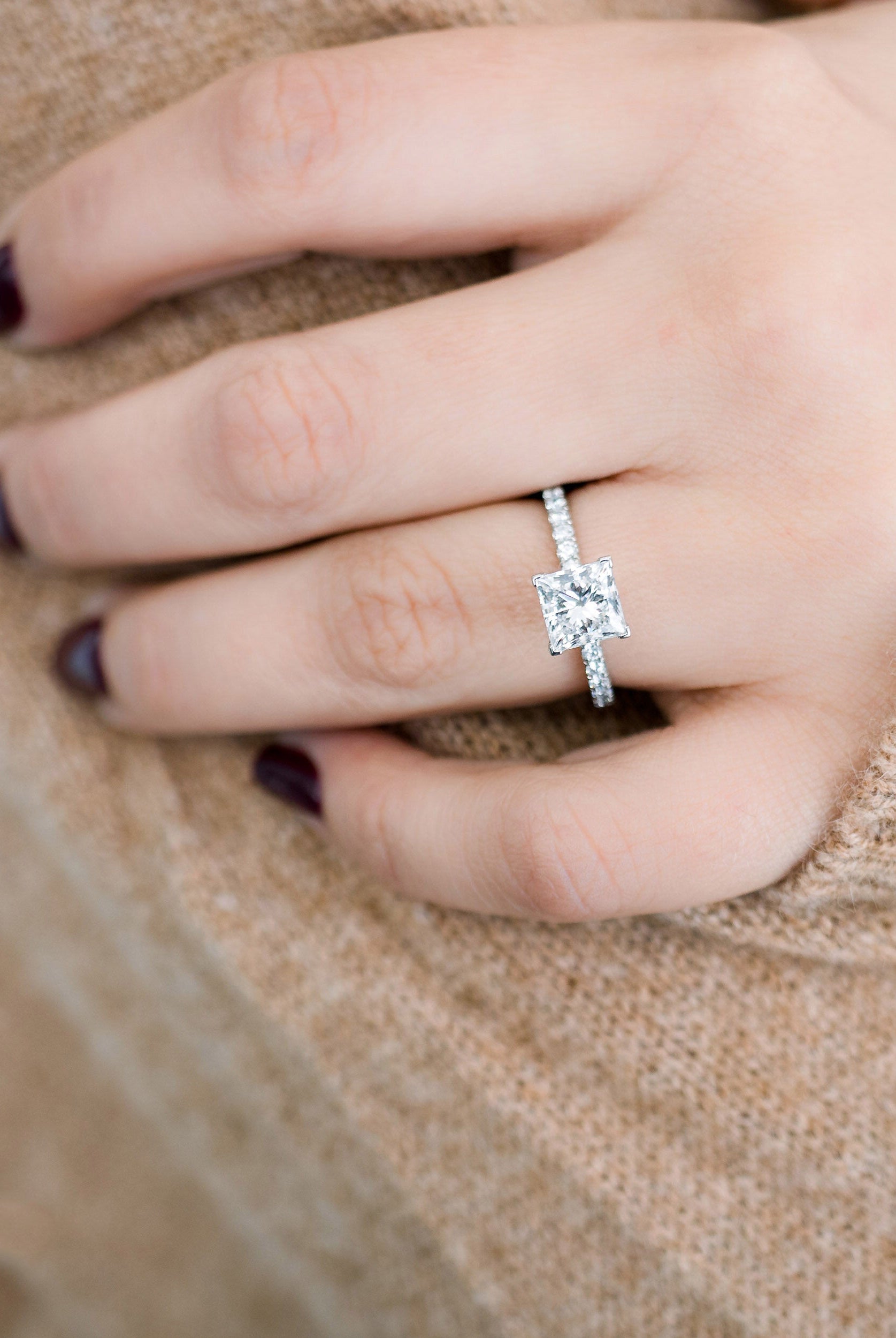 Moissanite diamond pear pendant necklace