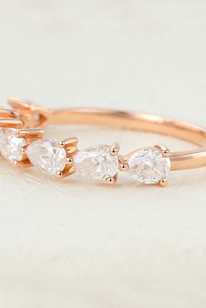 pear-shaped-moissanite-half-eternity-wedding-band