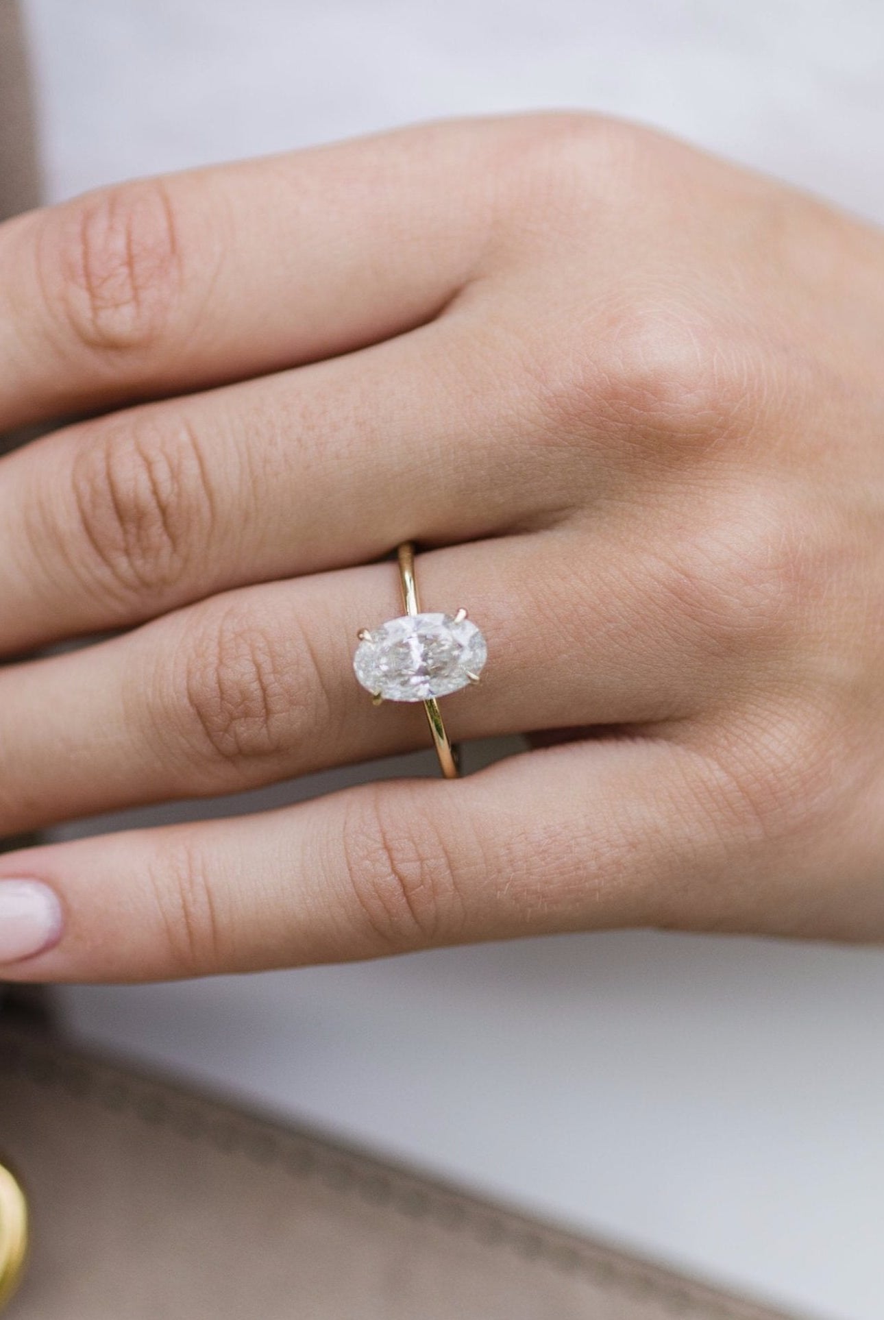 2.80CT Oval Cut Four Prong Moissanite Solitaire Engagement Ring