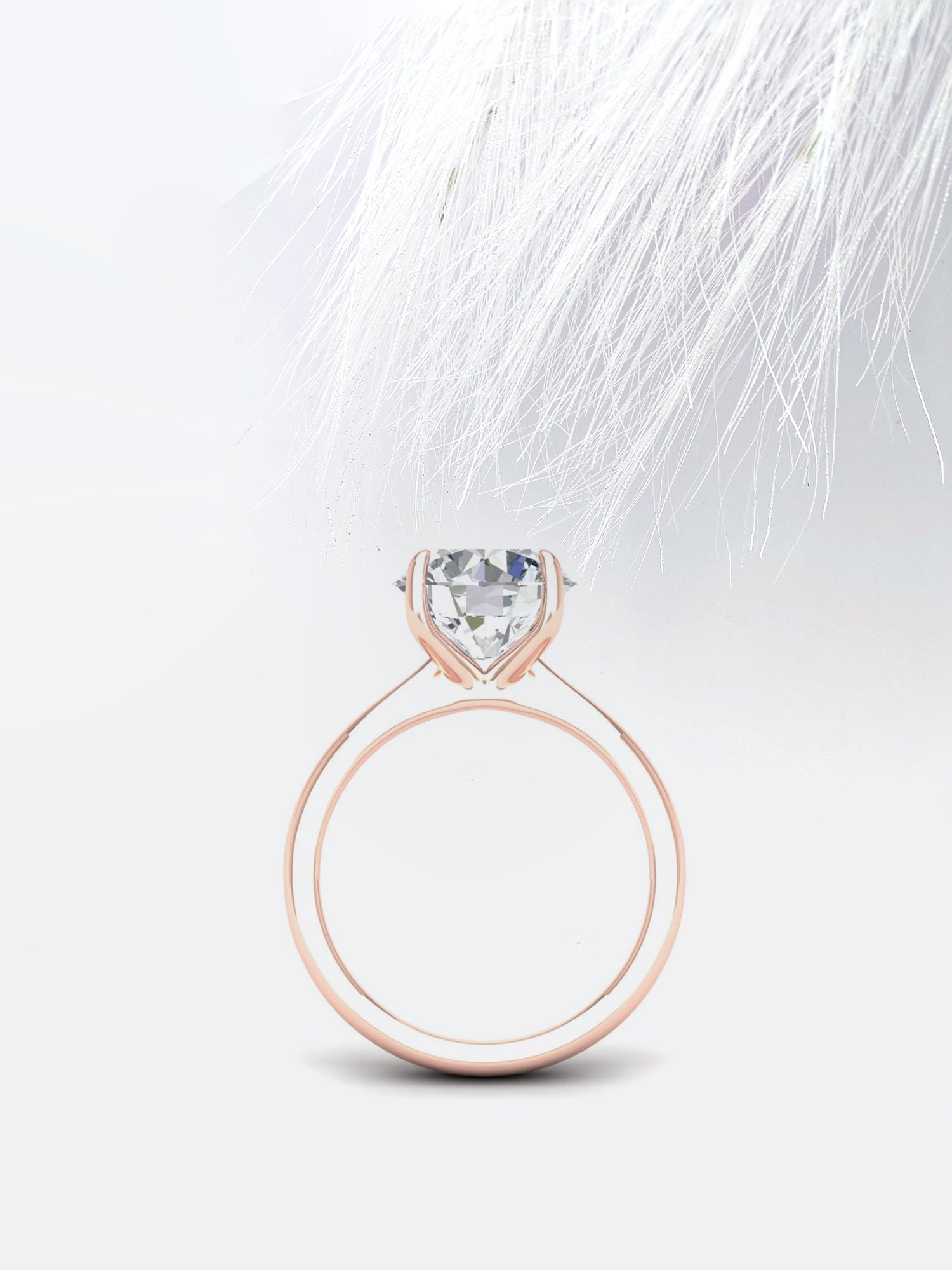 Round Cut Moissanite Cathedral Diamond Engagement Ring For Women