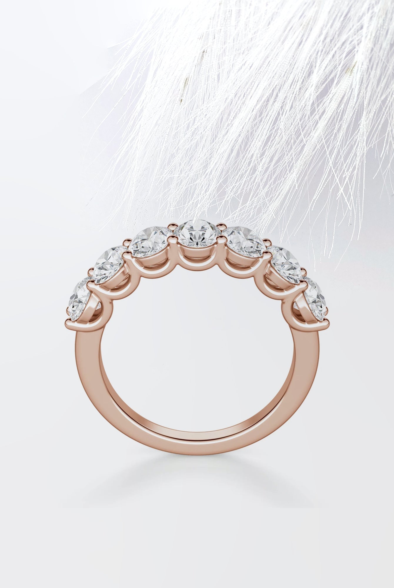 Oval Cut Moissanite Seven Stone Diamond Wedding Band