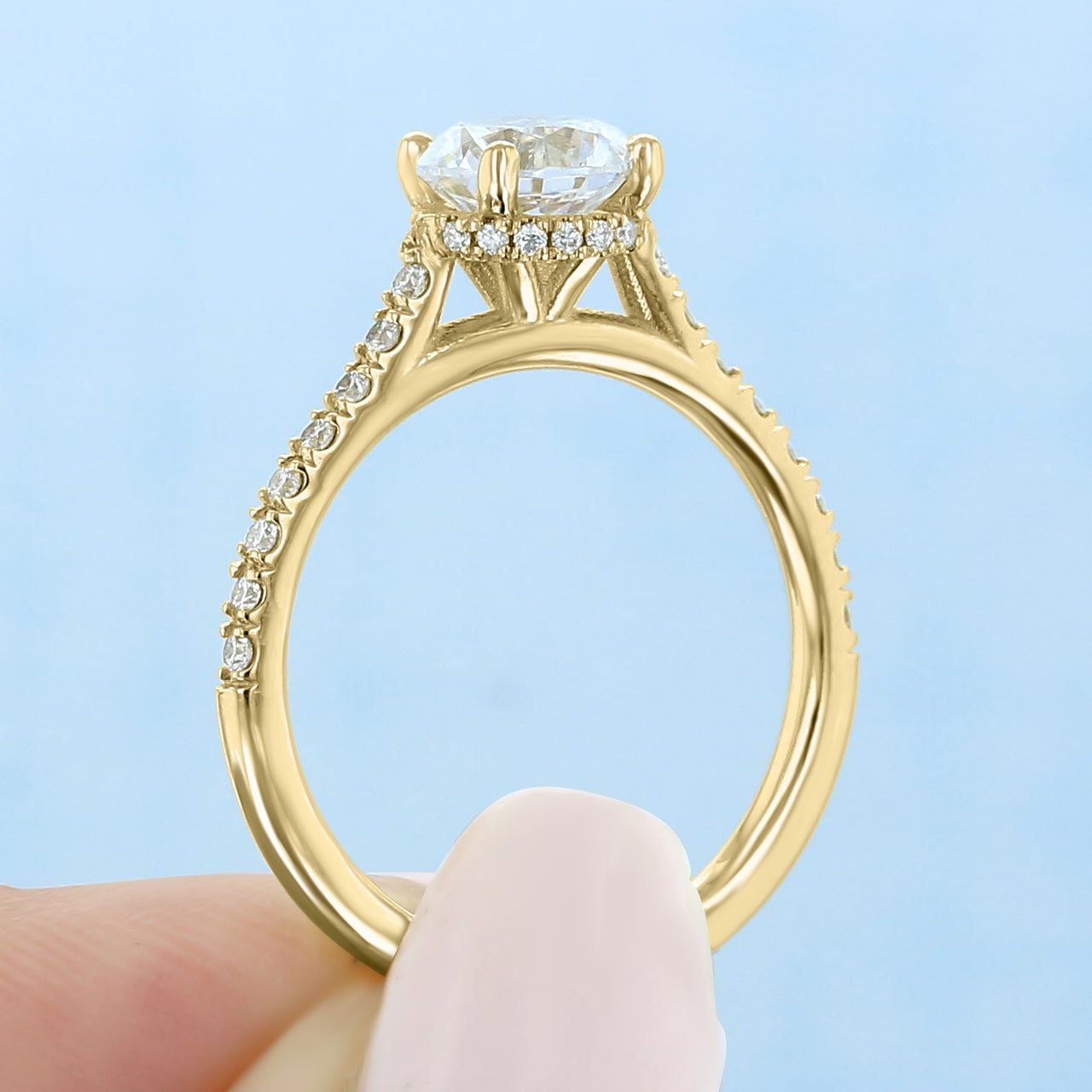 Moissanite wedding set with bundle promotion