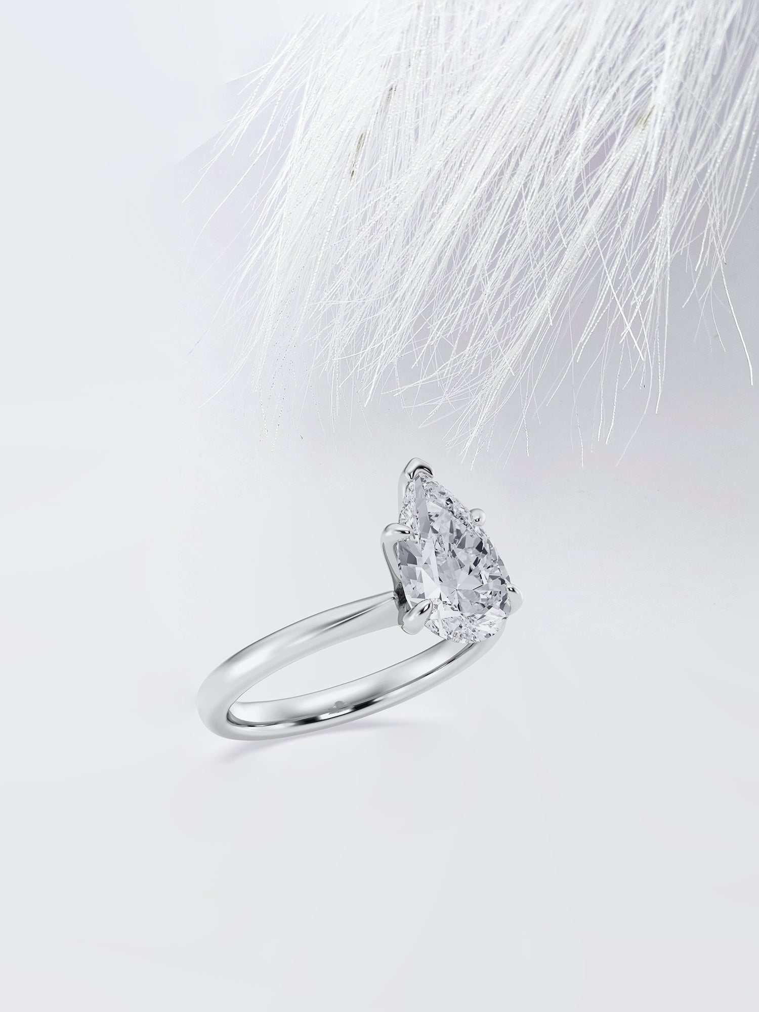 Pear Cut Moissanite Solitaire Diamond Engagement Ring For Her