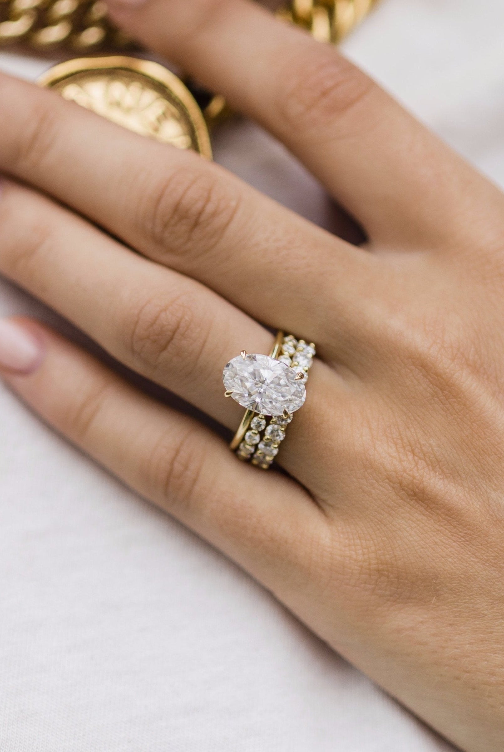 6.70CT Oval Cut 4 Prong Moissanite Solitaire Engagement Ring