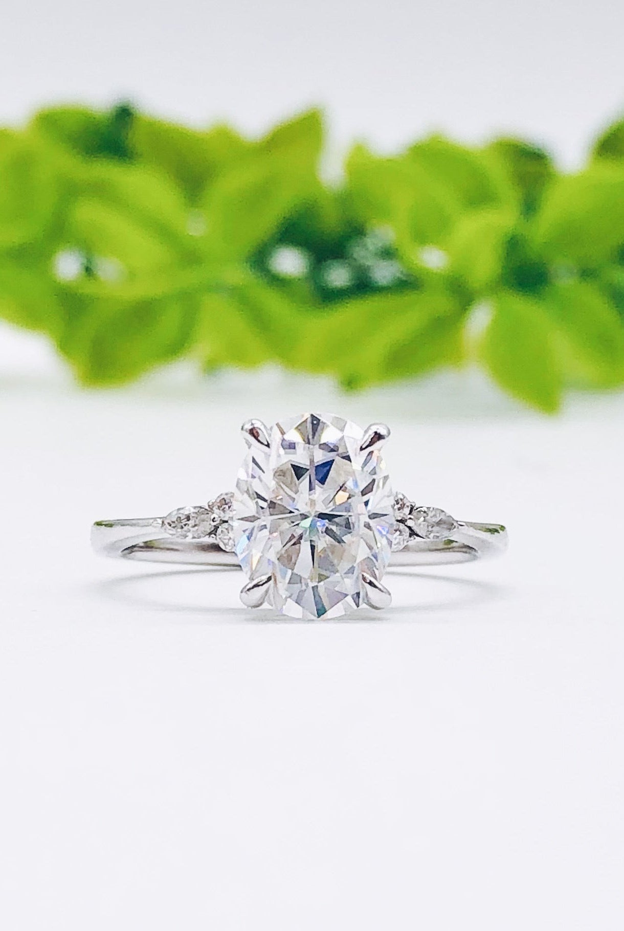 oval-cut-cluster-moissanite-engagement-ring