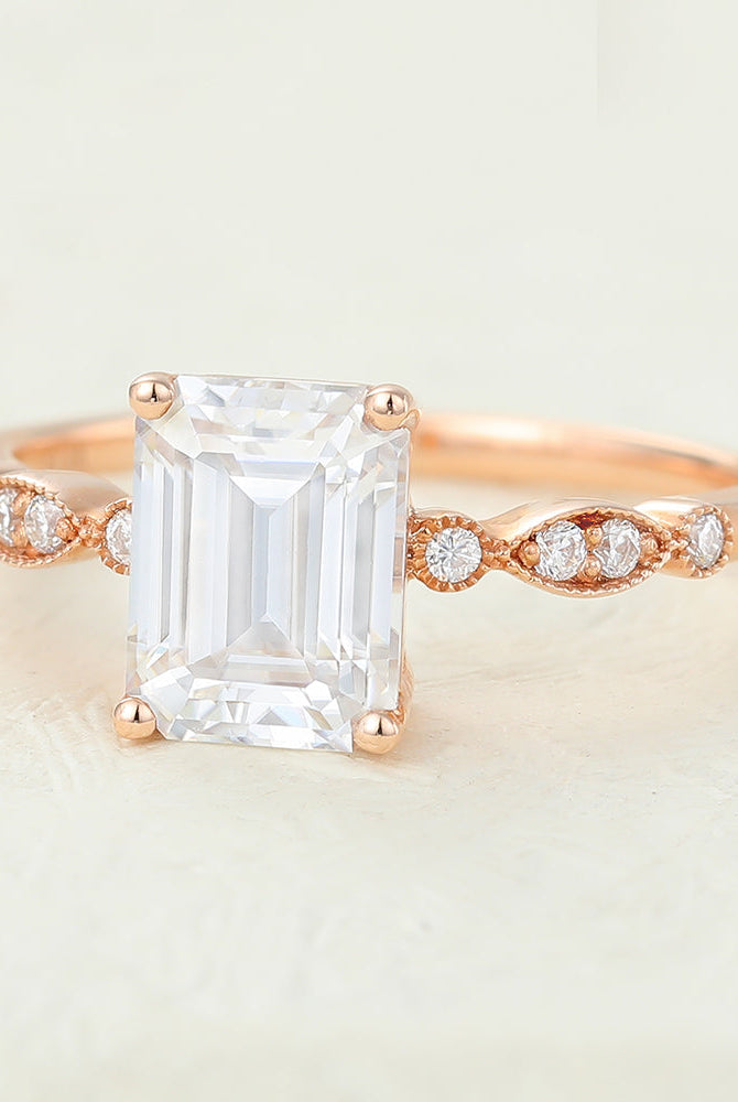 1-60-ct-emerald-shaped-moissanite-milgrain-pave-engagement-ring