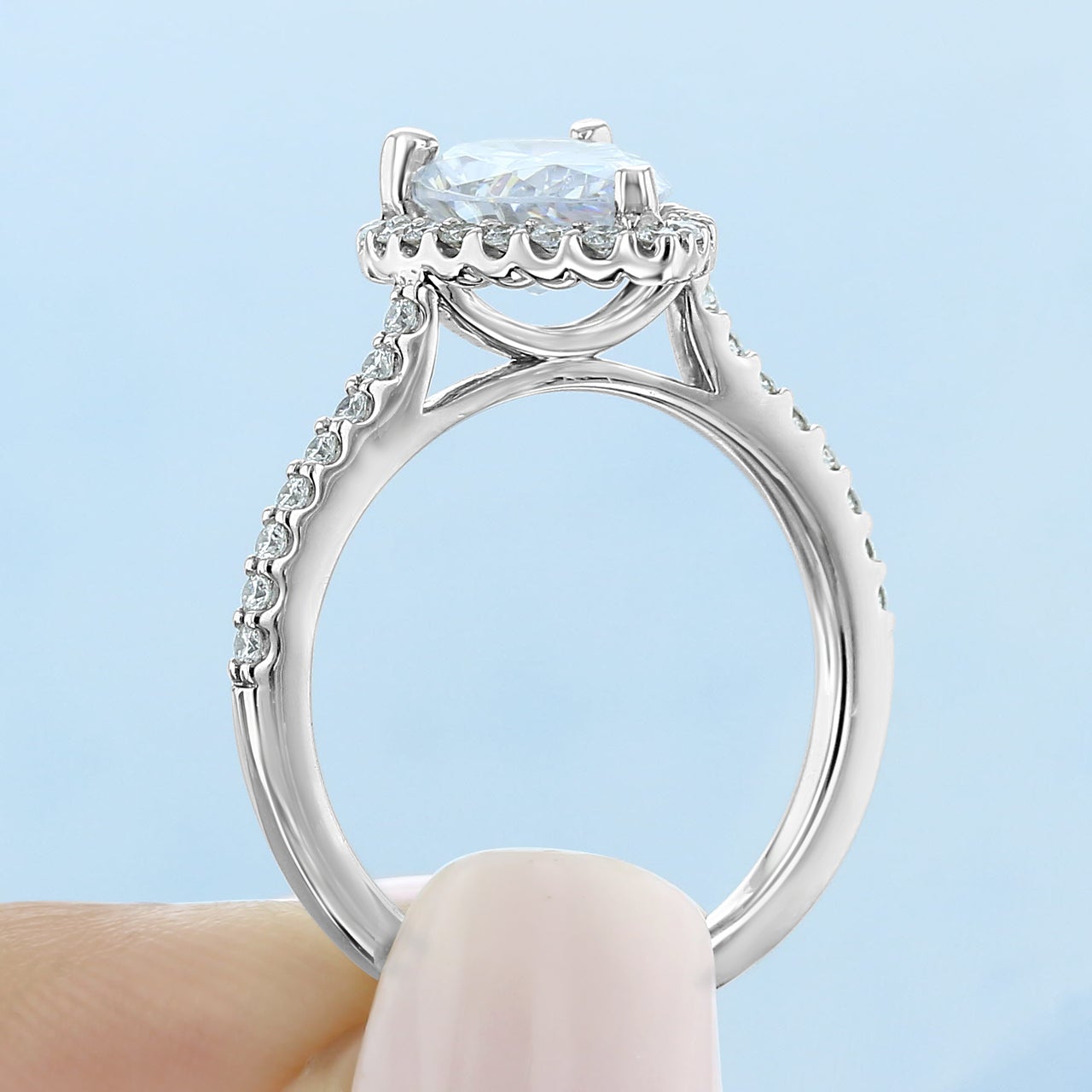 Moissanite solitaire engagement rings USA