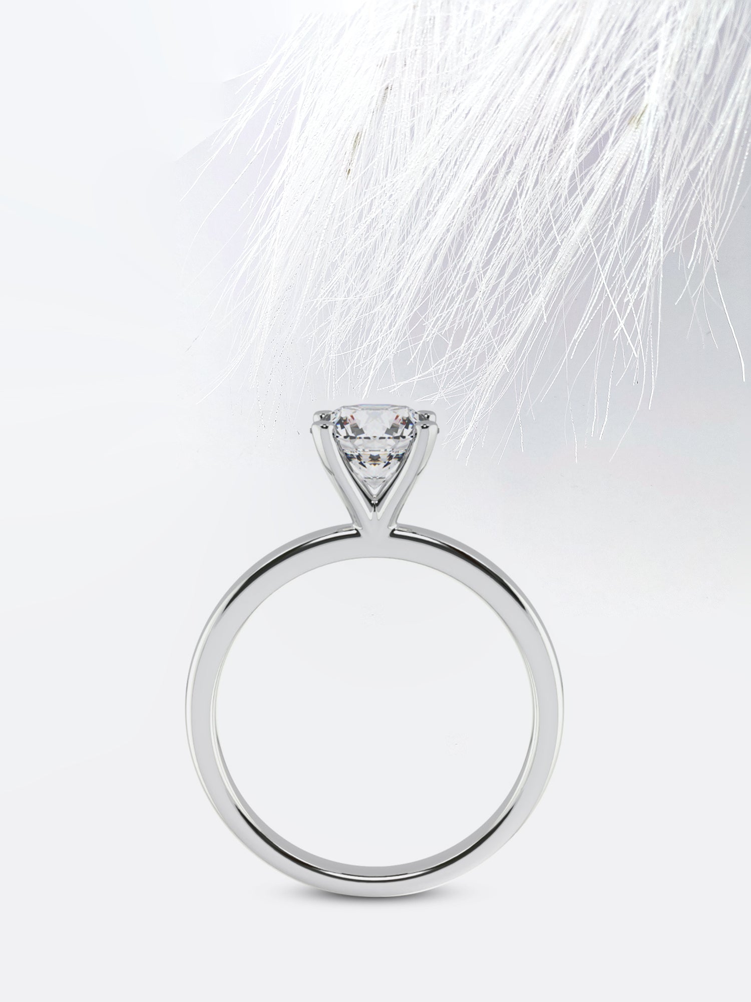 Round Cut Diamond Solitaire Engagement Ring For Women