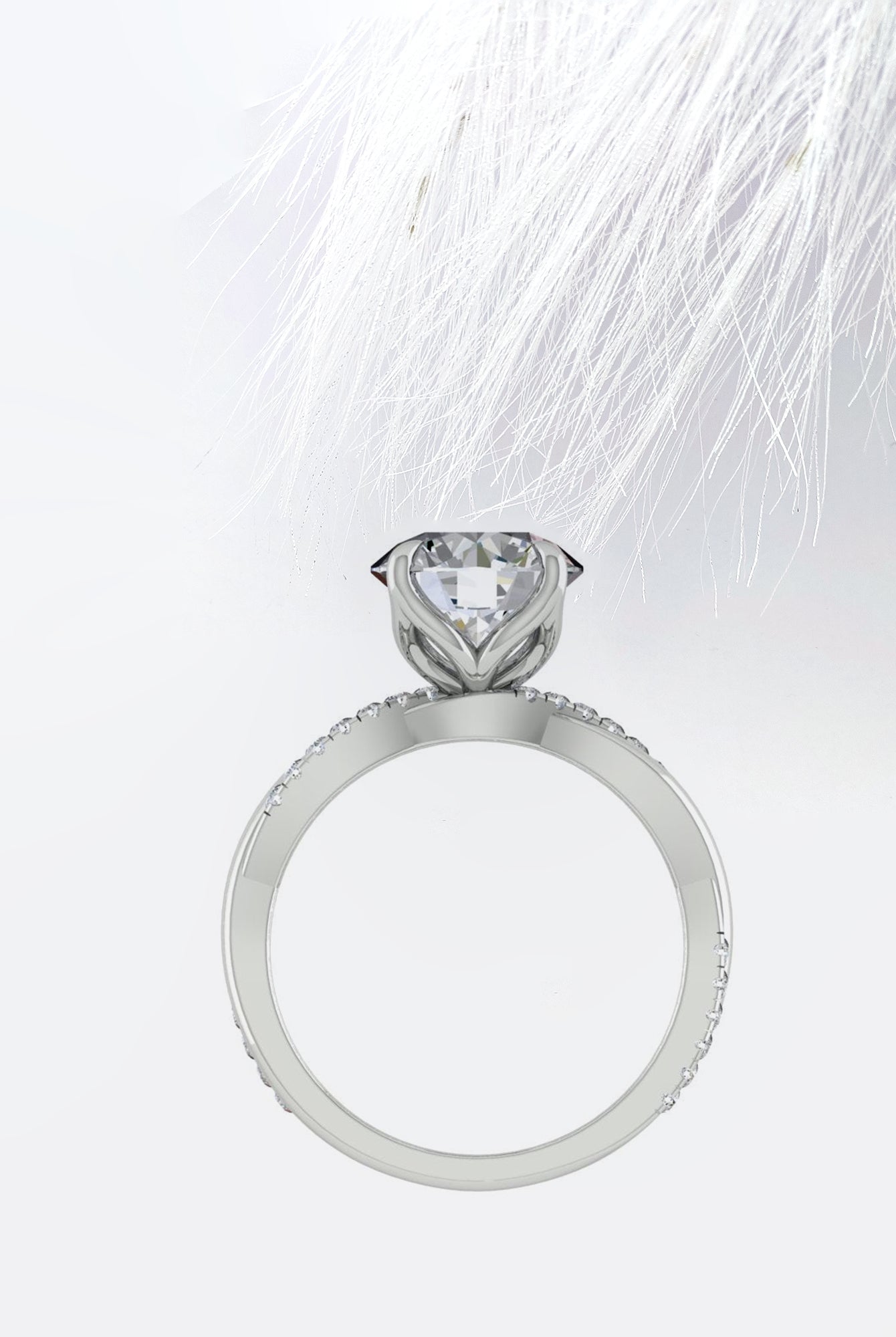 Round Cut Diamond Infinity Moissanite Engagement Ring For Her