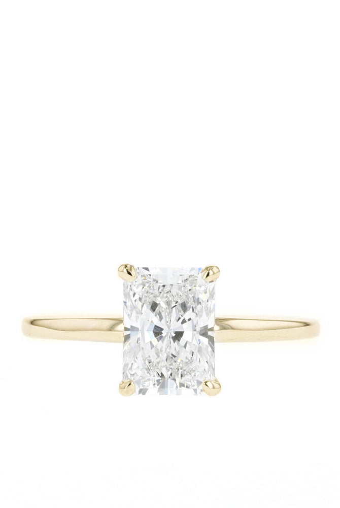 1.70ct Radiant Four Prong Moissanite Diamond Solitaire Engagement Ring