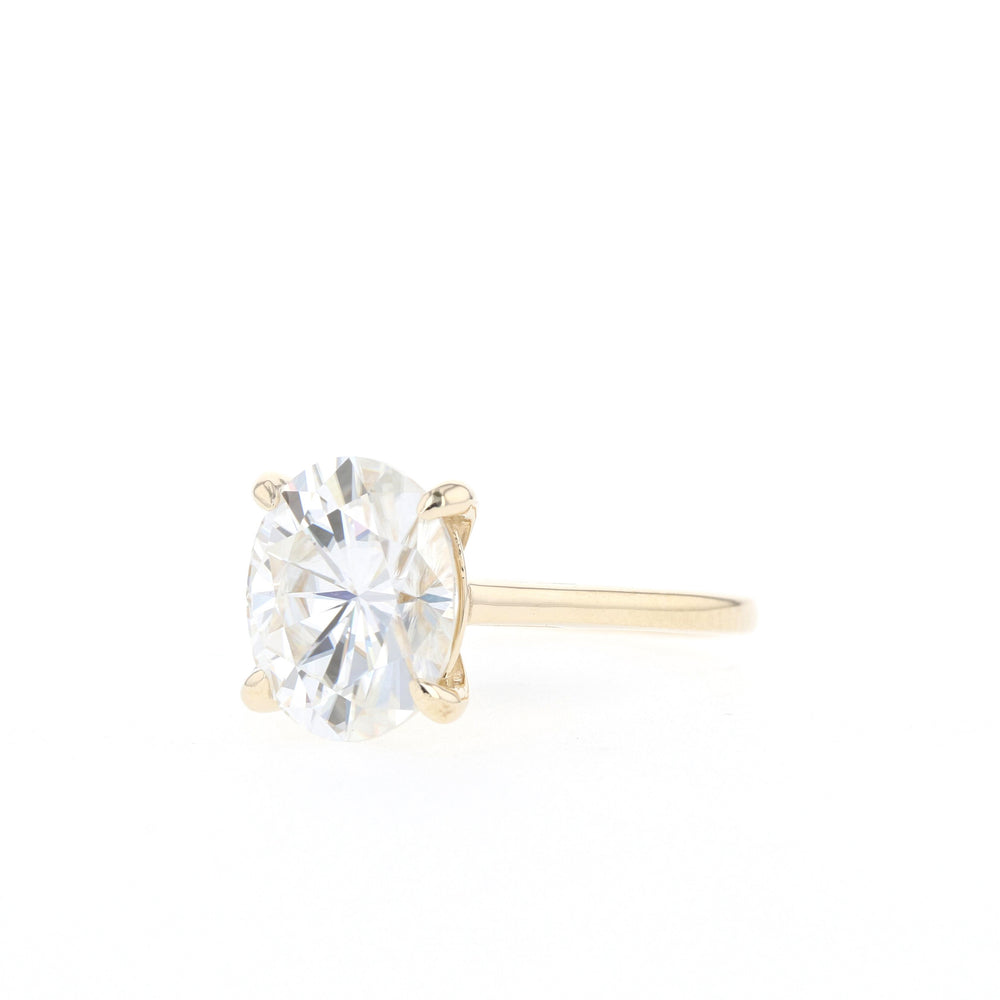 1.2CT Cathedral Set Oval Moissanite Diamond Solitaire Engagement Ring