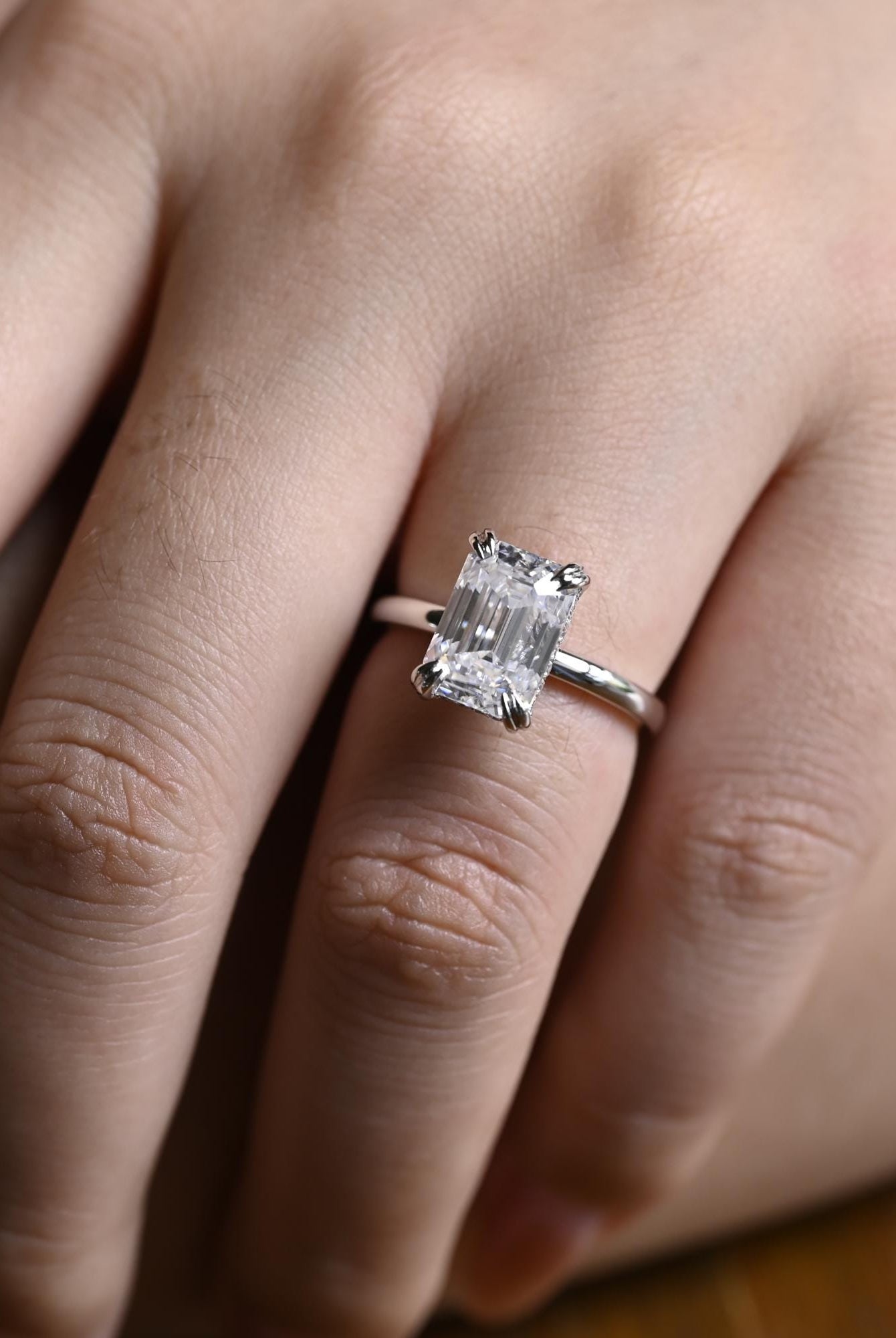 Luxury Hidden Halo Engagement Ring USA