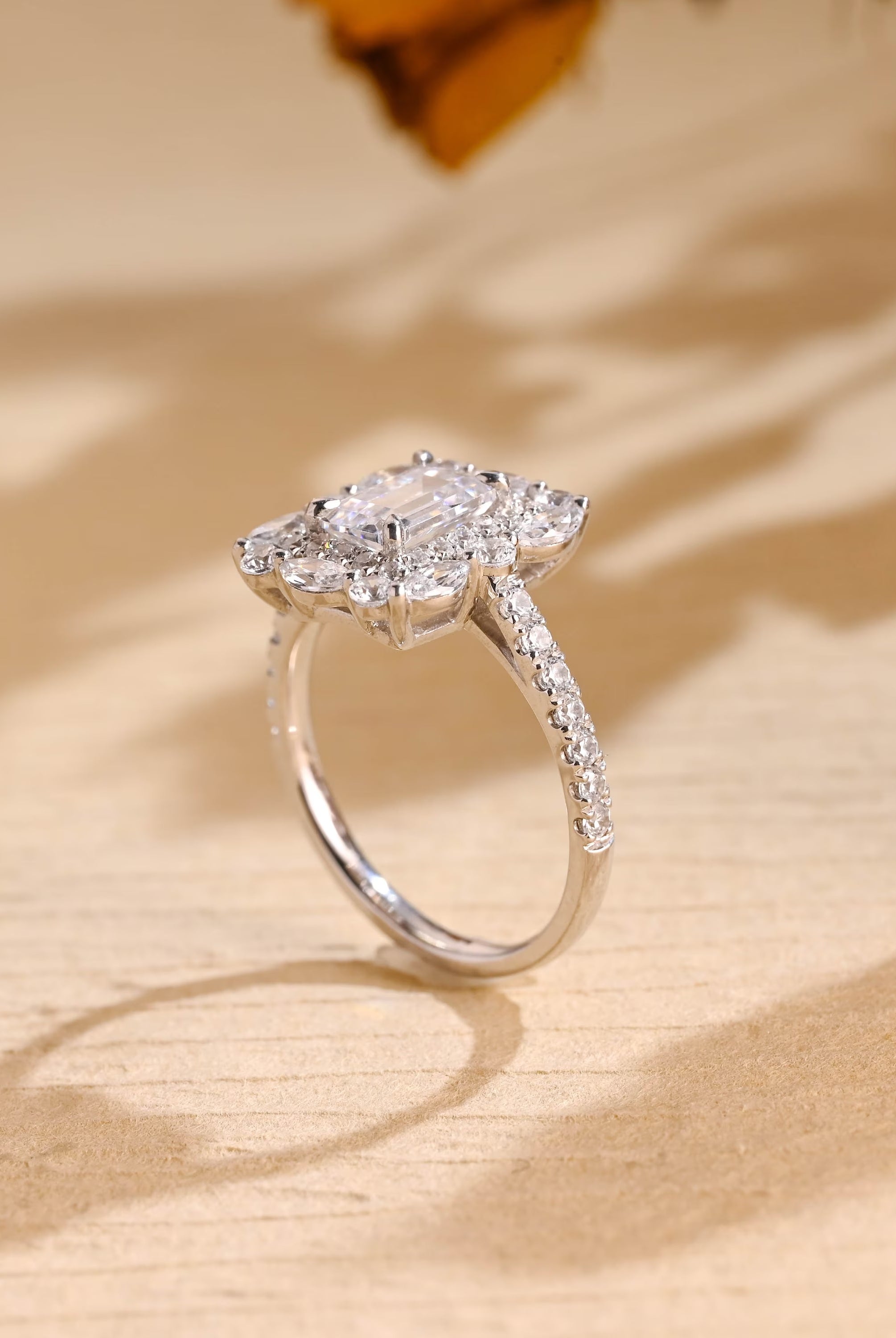 White Gold Moissanite Ring
