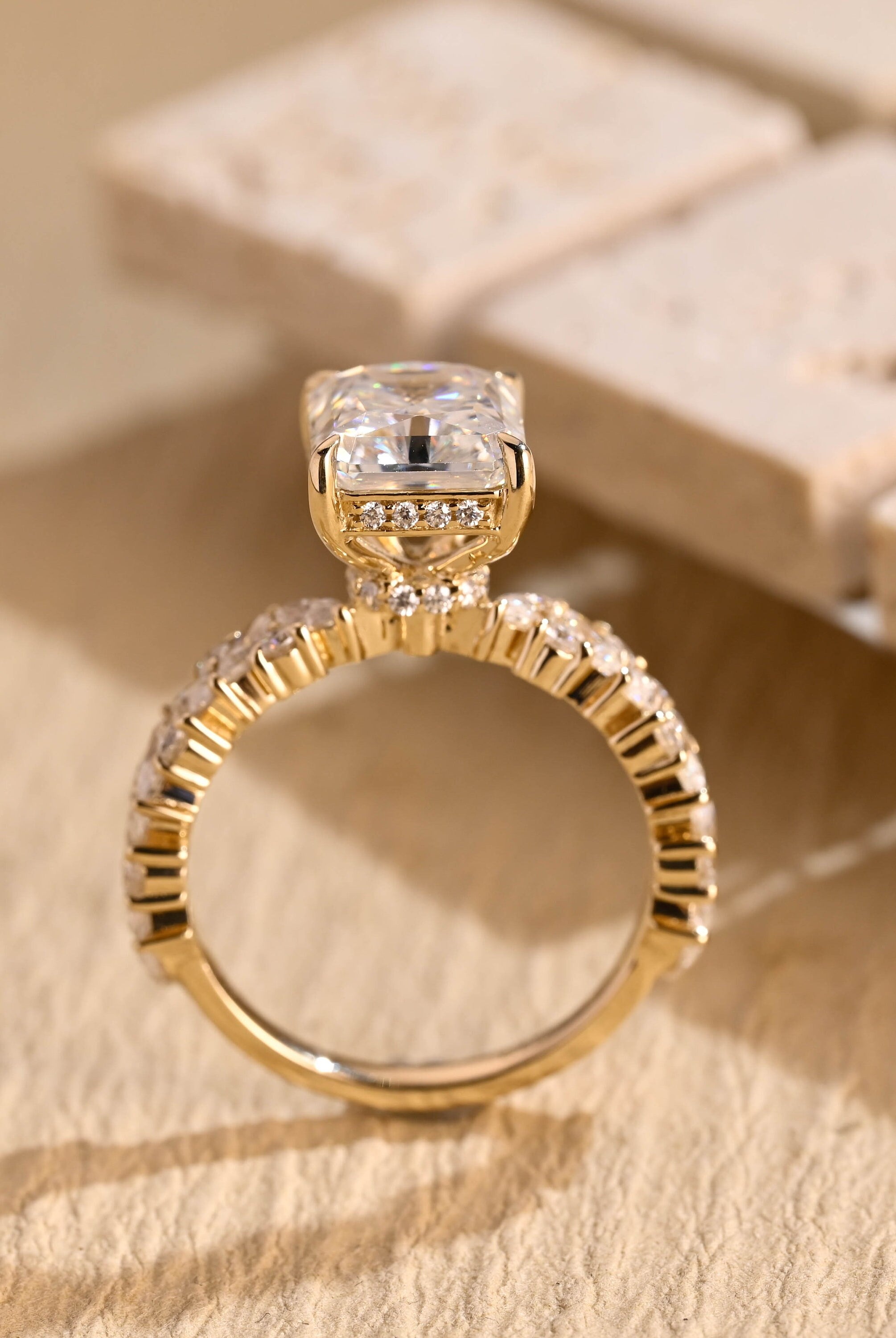 ethical moissanite cluster engagement ring women