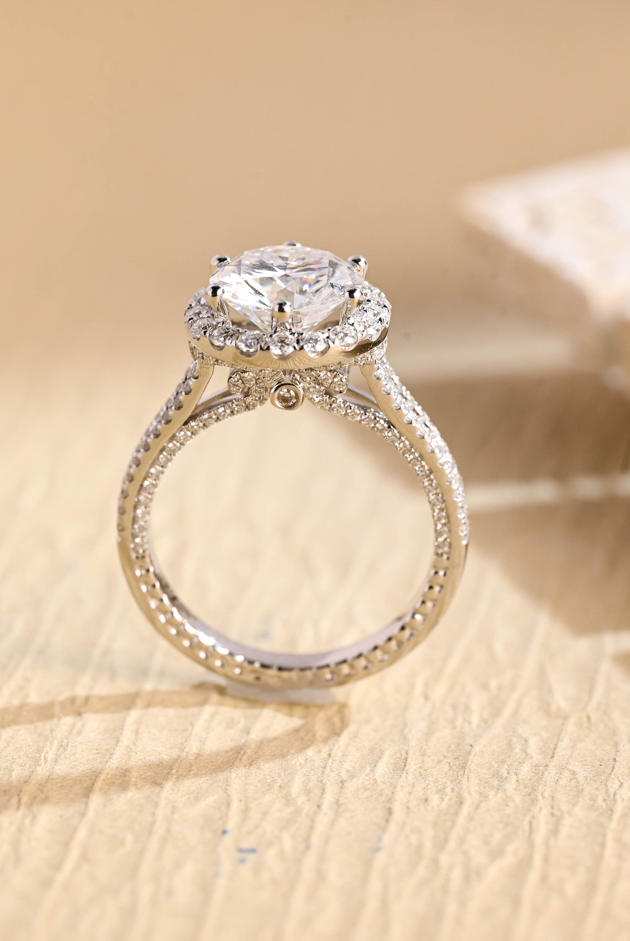 Luxury Halo Engagement Ring USA