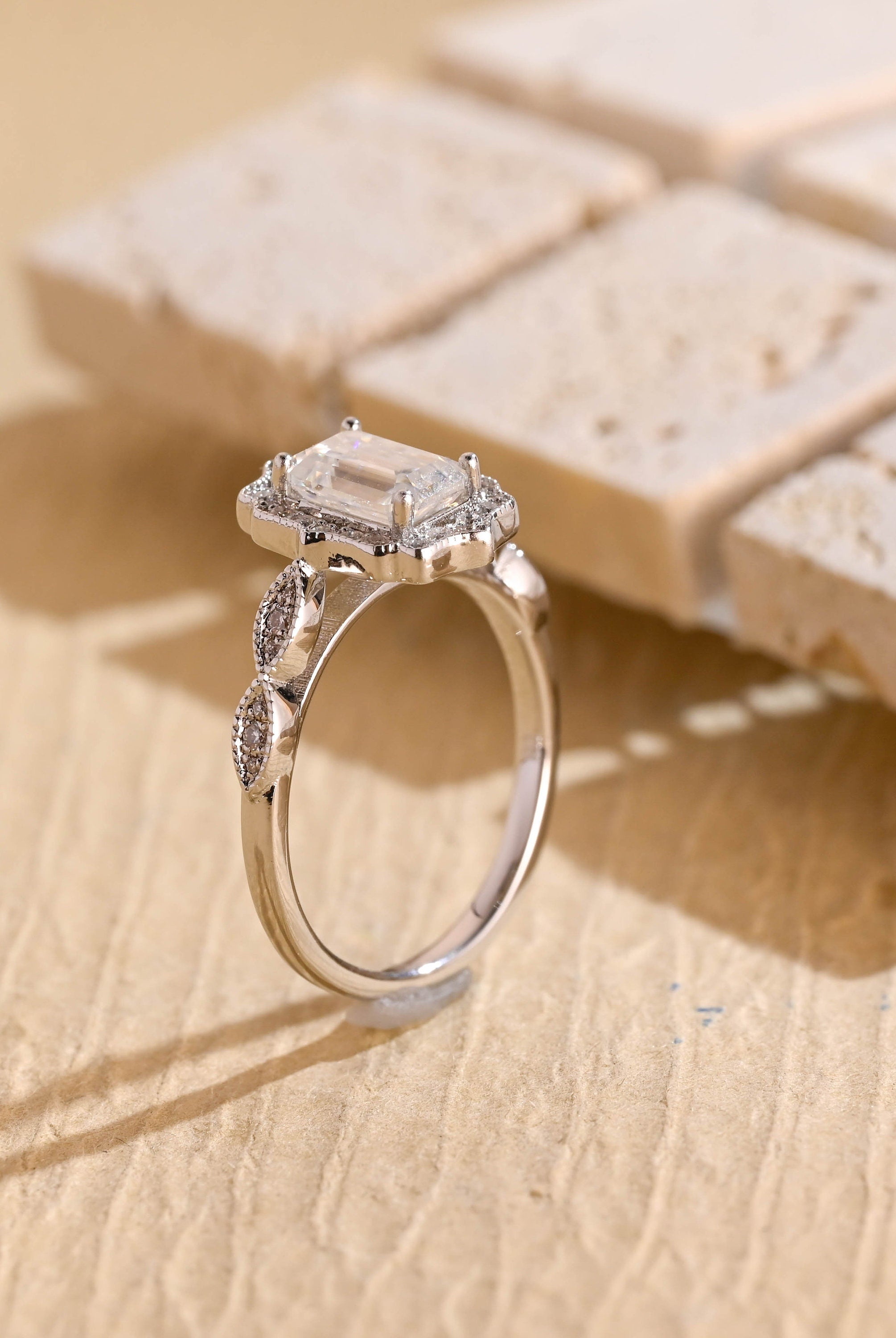 White Gold Moissanite Ring