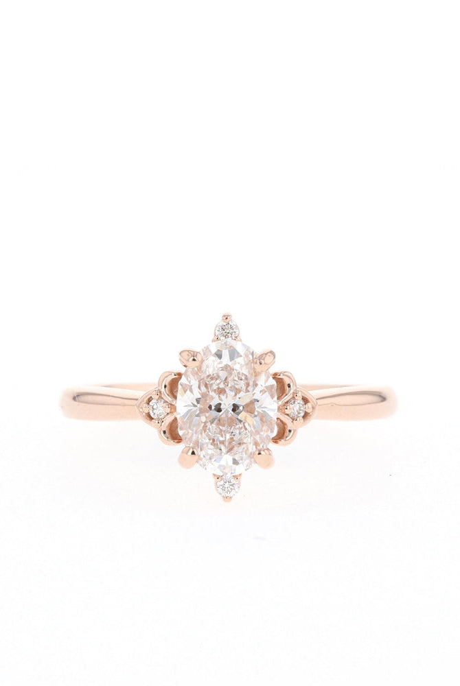 Oval Diamond Alternative Ring