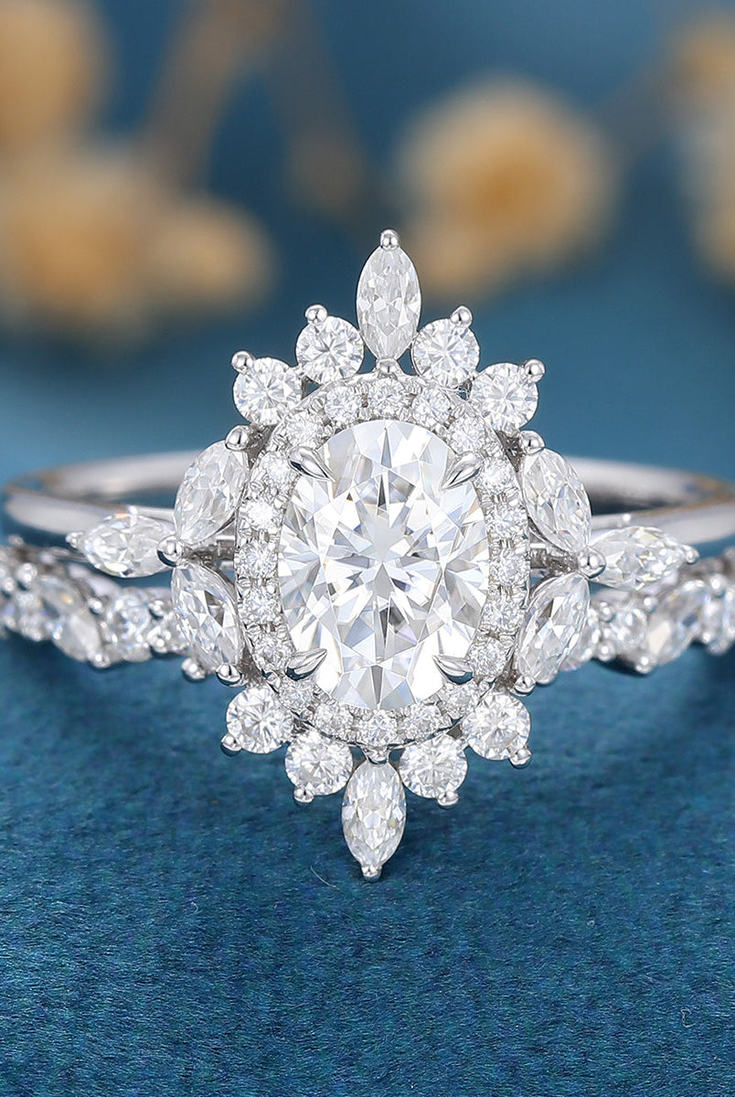 oval-shaped-moissanite-cluster-bridal-set