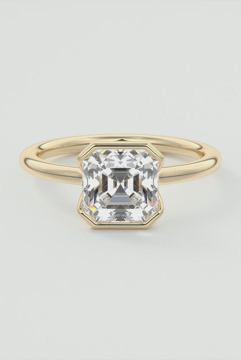 Half Bezel Engagement Ring