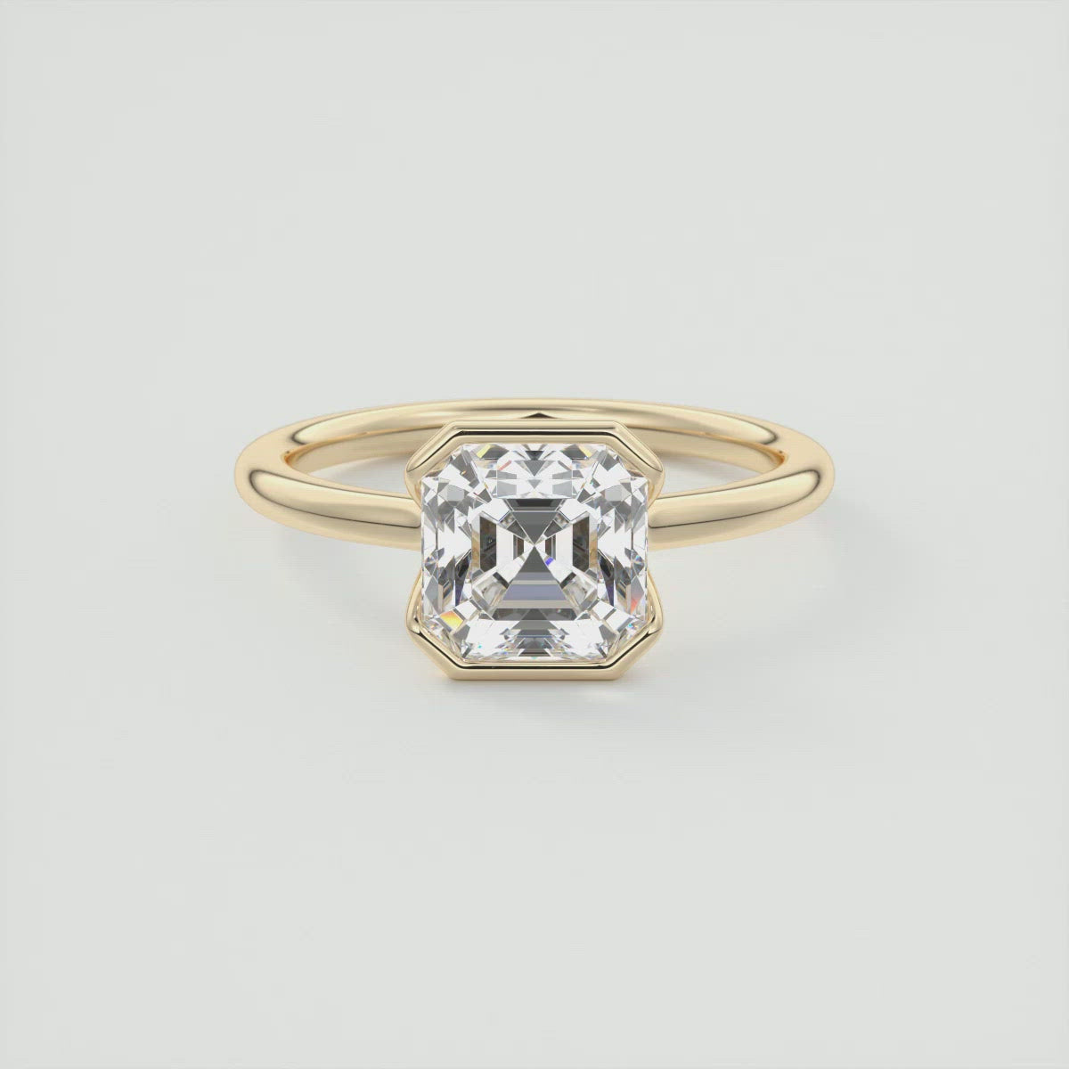 Half Bezel Engagement Ring