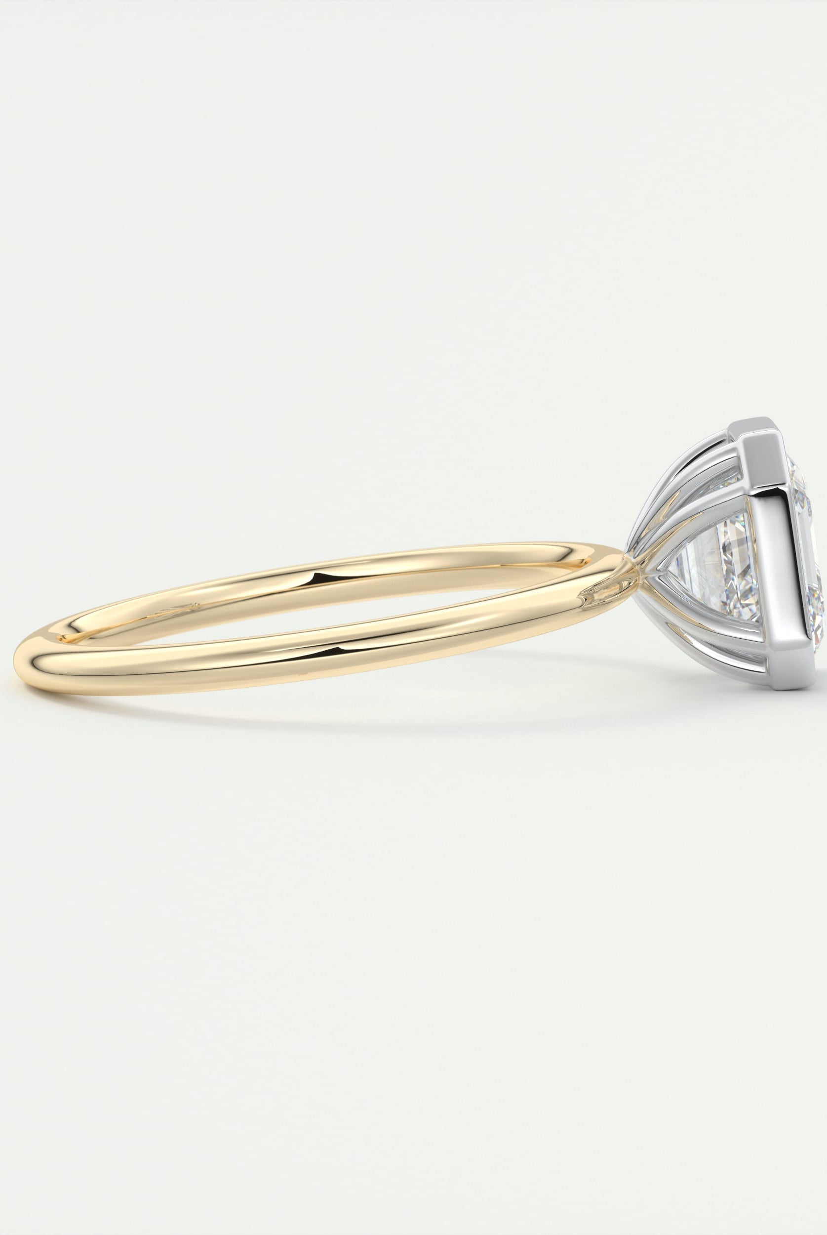 Asscher Moissanite Solitaire Ring