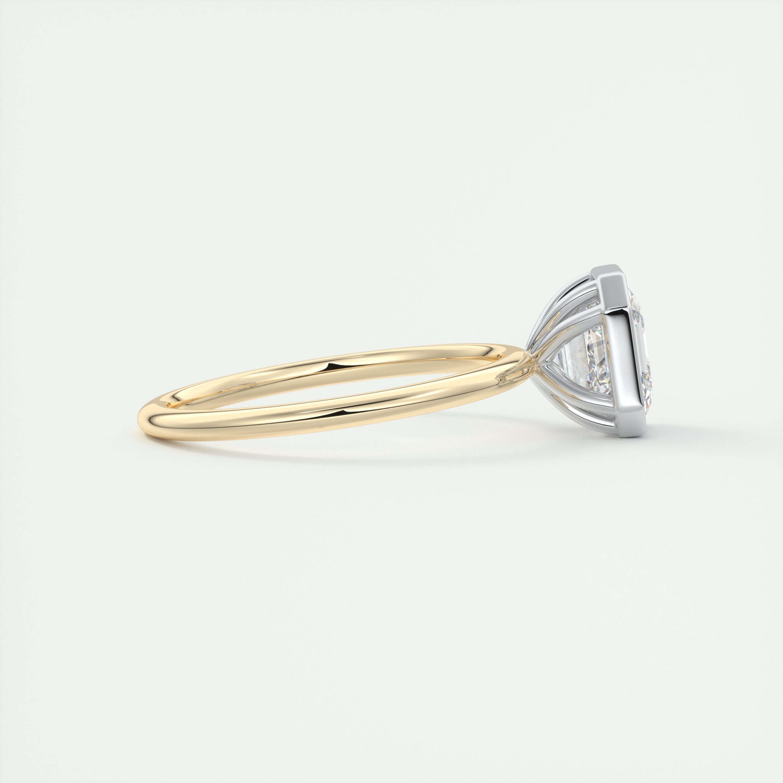 Asscher Moissanite Solitaire Ring