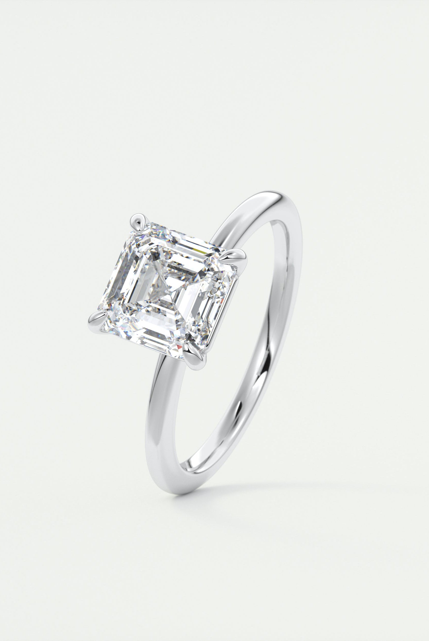 Asscher Solitaire Engagement Ring