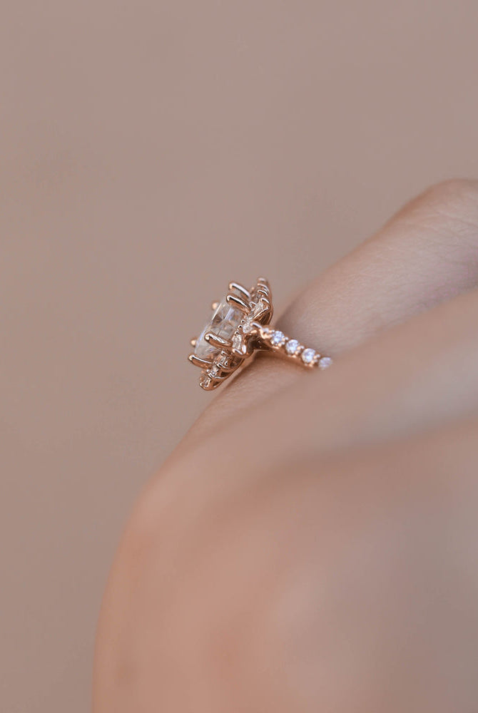 Halo Cluster Engagement Ring