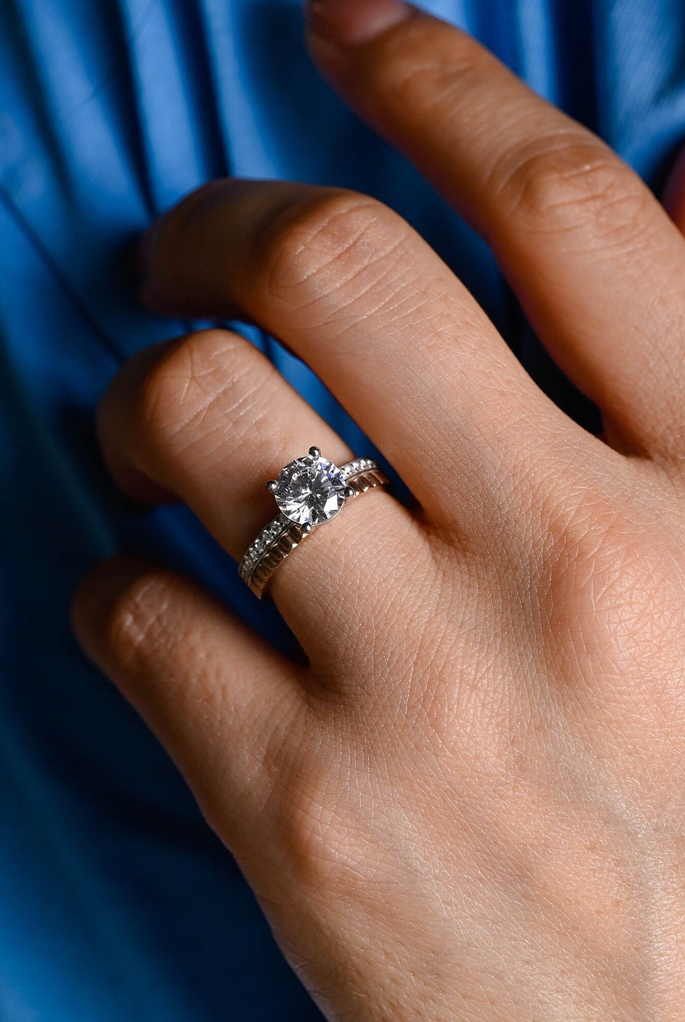 Designer Round Brilliant Bridal Ring with Luxury Sparkle