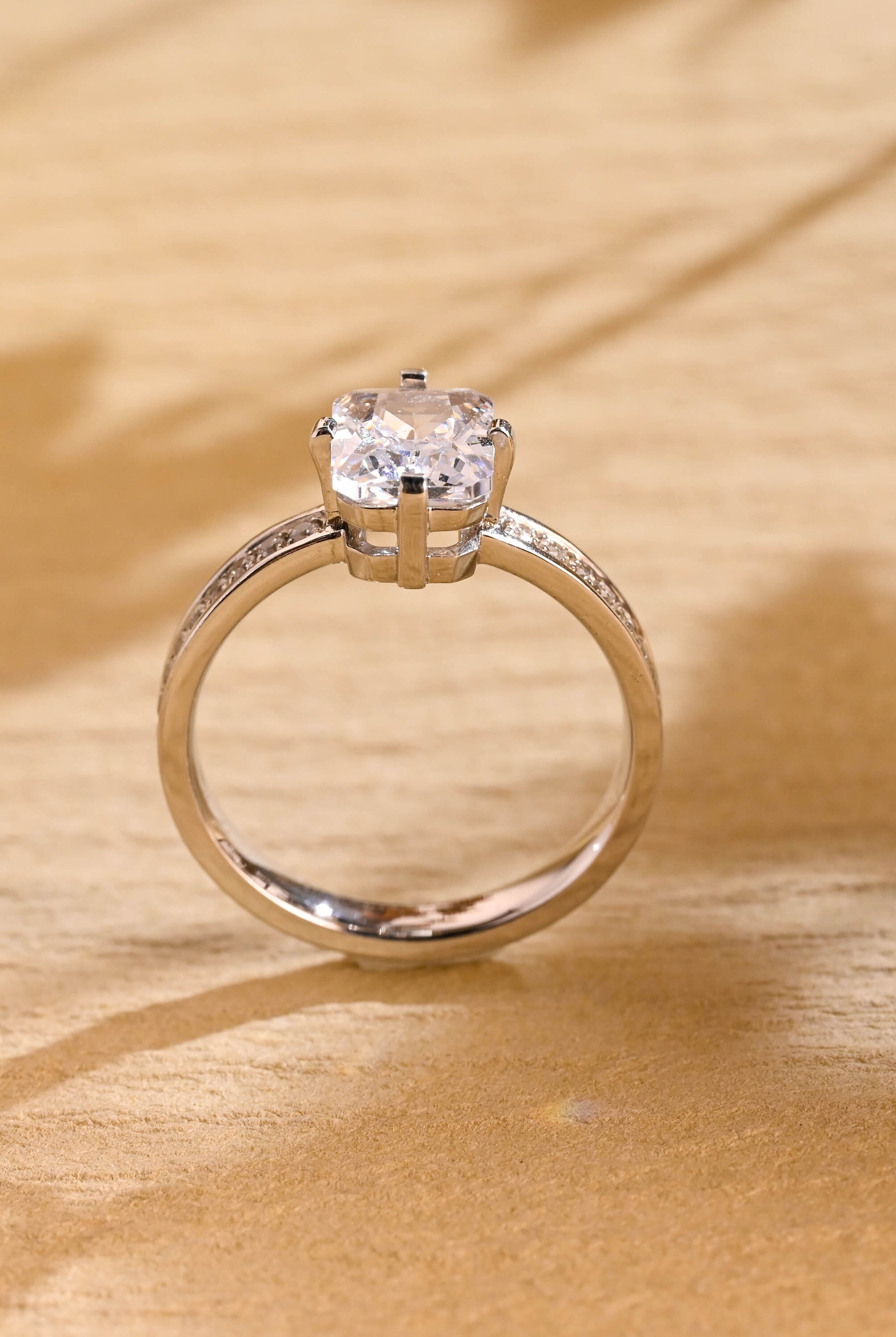 sustainable engagement rings USA moissanite pavé