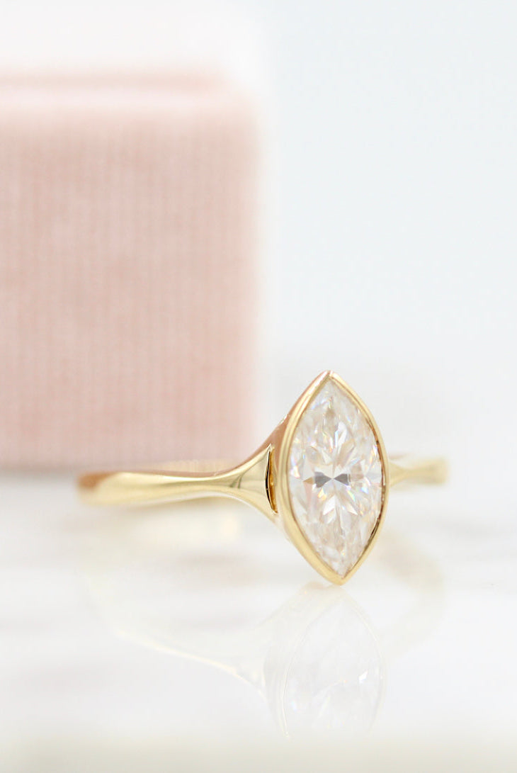 Marquise Cut Moissanite Ring